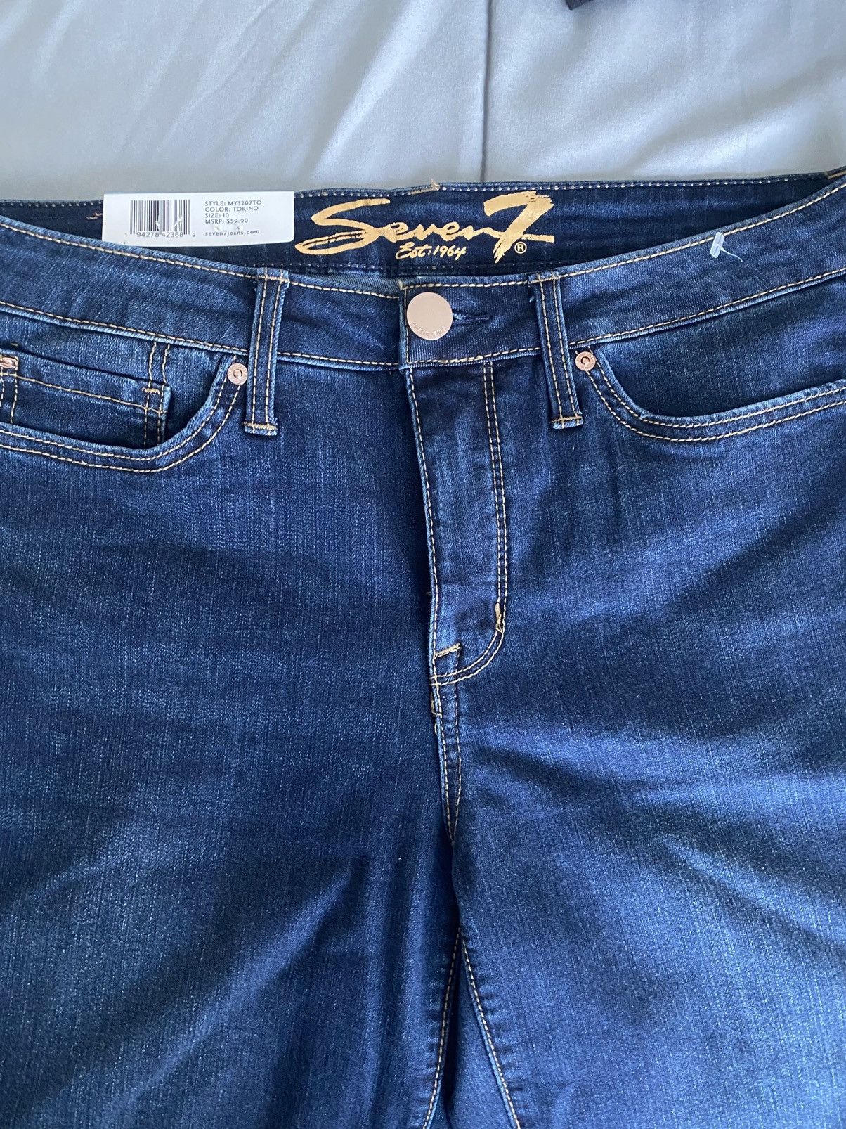 Seven 7 New SEVEN 7 Womens 10 Sunset Bermuda Shorts Denim Jeans Zip Size 32" / US 10 / IT 46 - 8 Thumbnail
