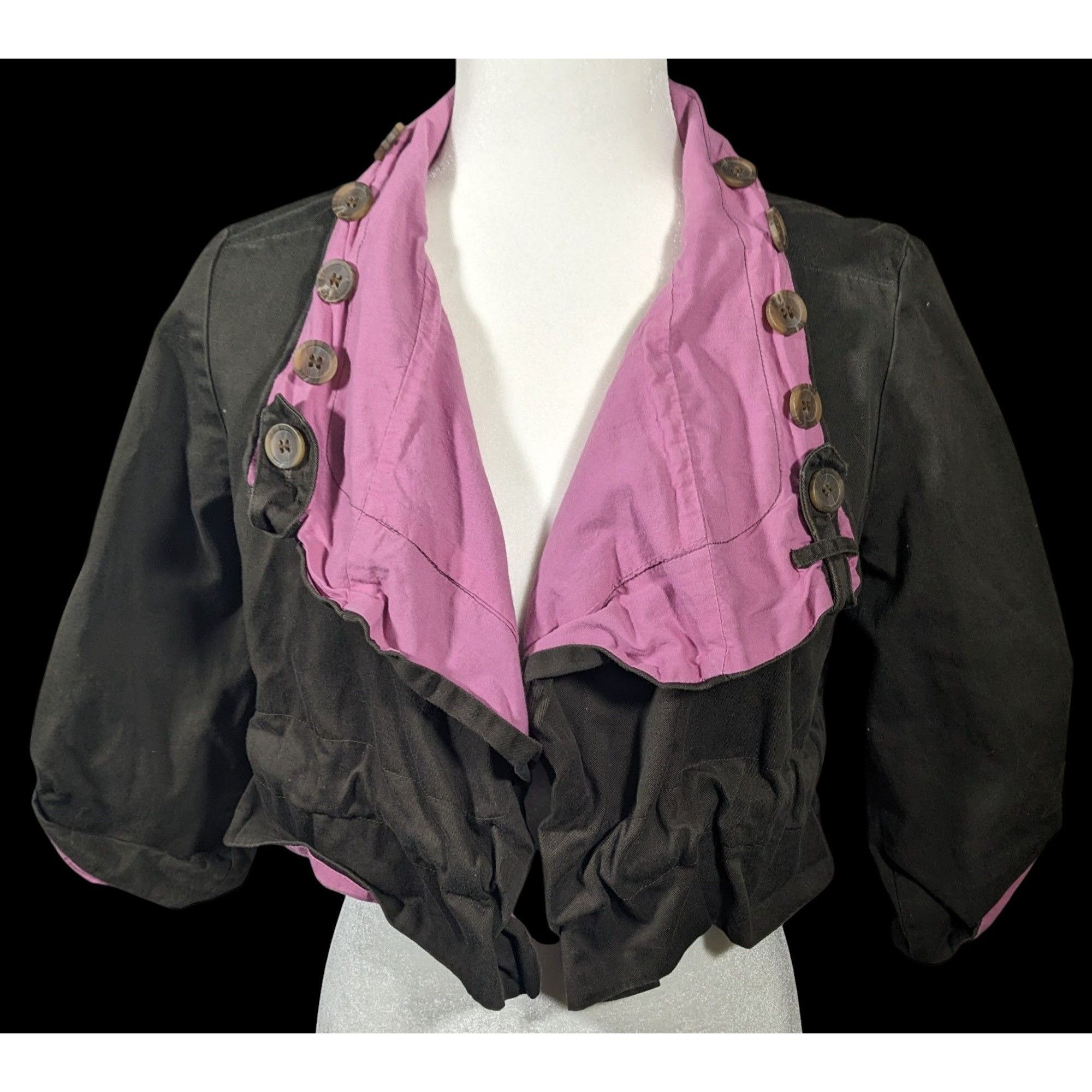 Other Vintage Kaleidoscope Cropped Pink And Grey Button Jacket Siz Size M / US 6-8 / IT 42-44 - 1 Thumbnail