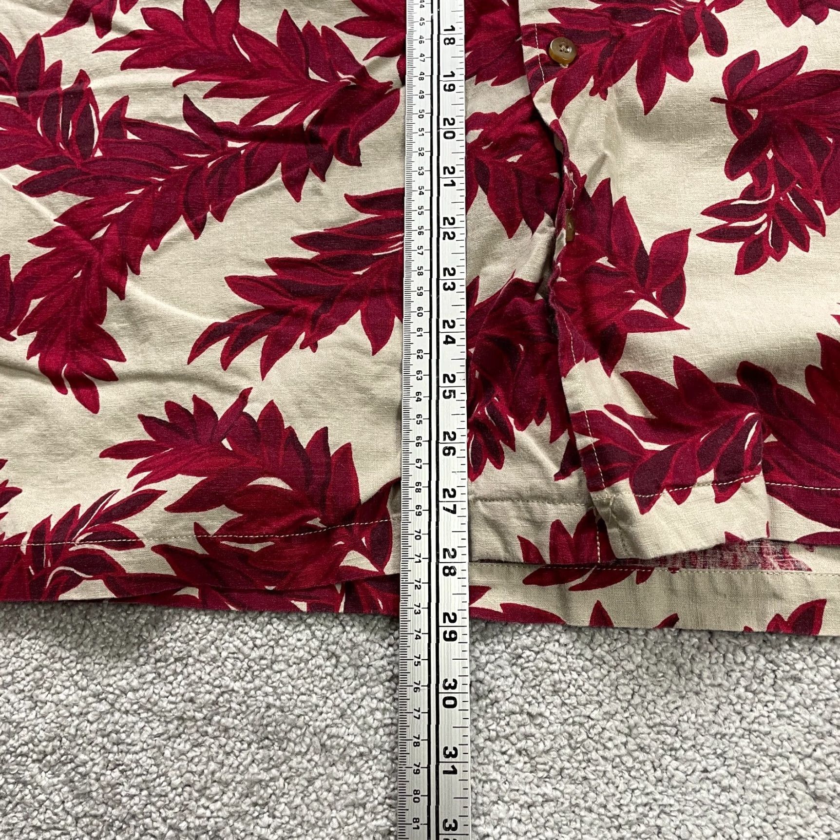 Eddie Bauer VINTAGE Eddie Bauer Weathered Linen Shirt Men 2XL Red Beige Short Sleeve Casual Beach Hawaiian 90s Mens Size US XXL / EU 58 / 5 - 6 Thumbnail