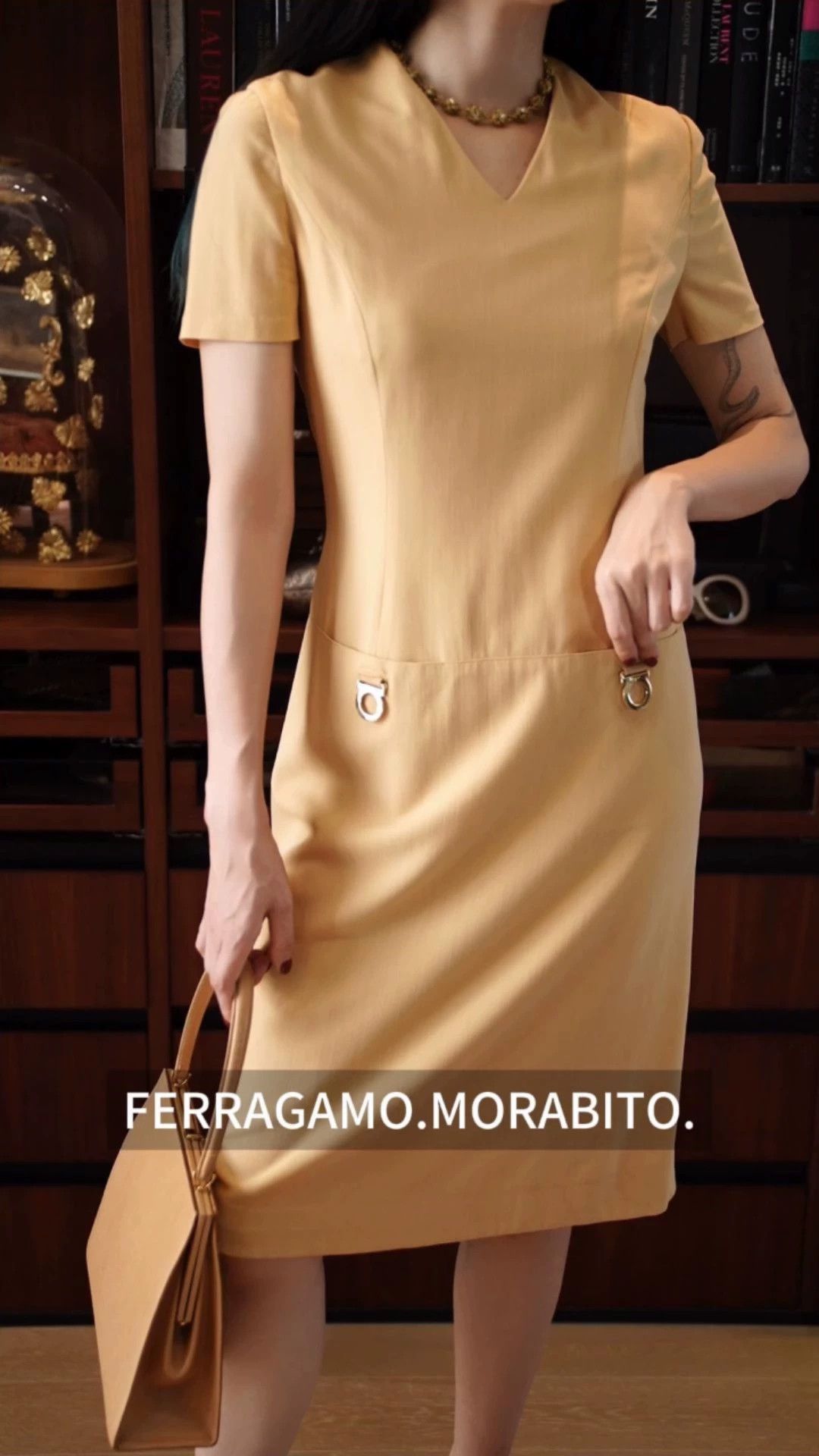 Salvatore Ferragamo Ferragamo Vintage Milk Tea Wool Horsebit Dress 40 (S/M) Size S / US 4 / IT 40 - 1 Thumbnail