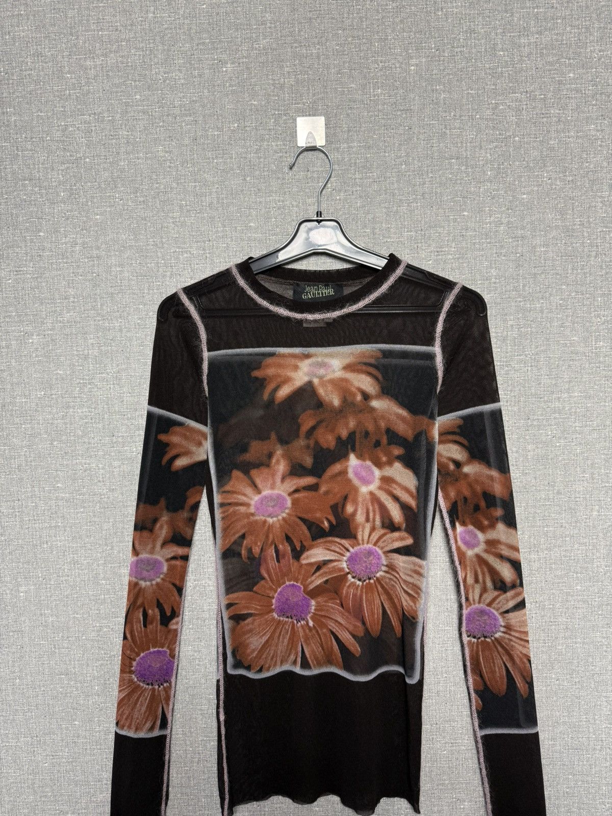 Jean Paul Gaultier Jean Paul Gaultier Sheer Mesh Floral Print Long Sleeve Top Size M / US 6-8 / IT 42-44 - 2 Thumbnail