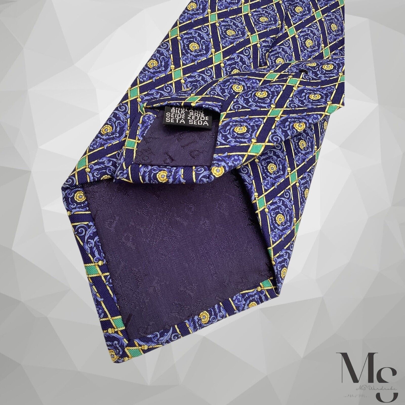 Thomas Pink THOMAS PINK MILLENIUM COLLECTION Purple Baroque Silk Tie Size ONE SIZE - 6 Thumbnail
