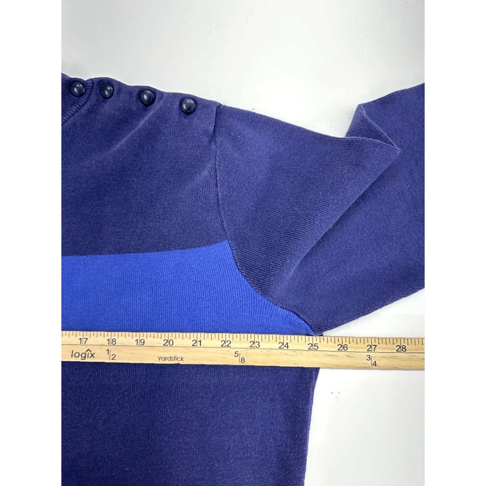 Ralph Lauren VINTAGE Polo by Ralph Lauren Womens Top L Blue Mock Neck Long Sleeve Polo by Ralph Lauren Size L / US 10 / IT 46 - 7 Thumbnail
