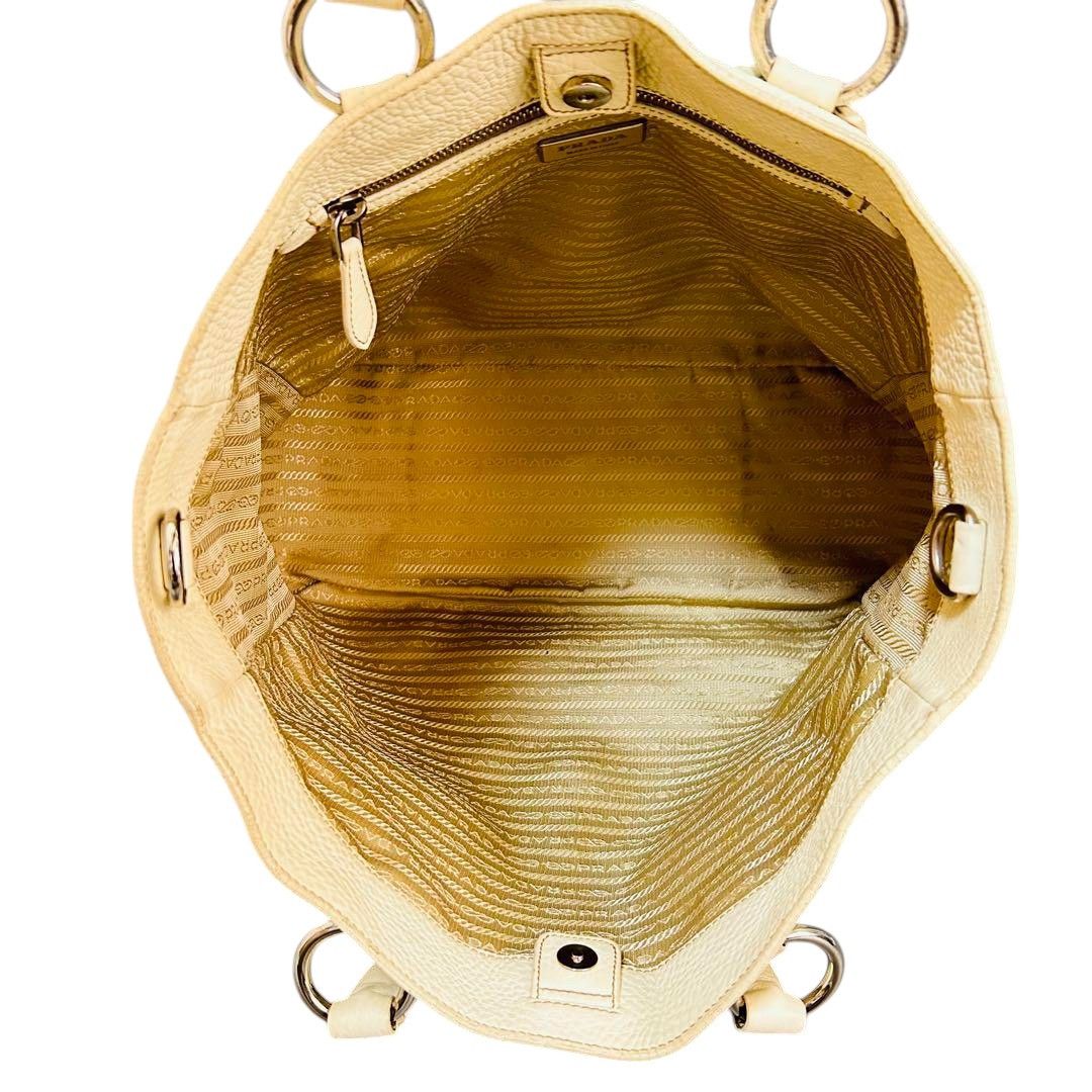 Prada Prada - Shoulder Bag Handbag White Nappa Leather Gold Size ONE SIZE - 8 Thumbnail