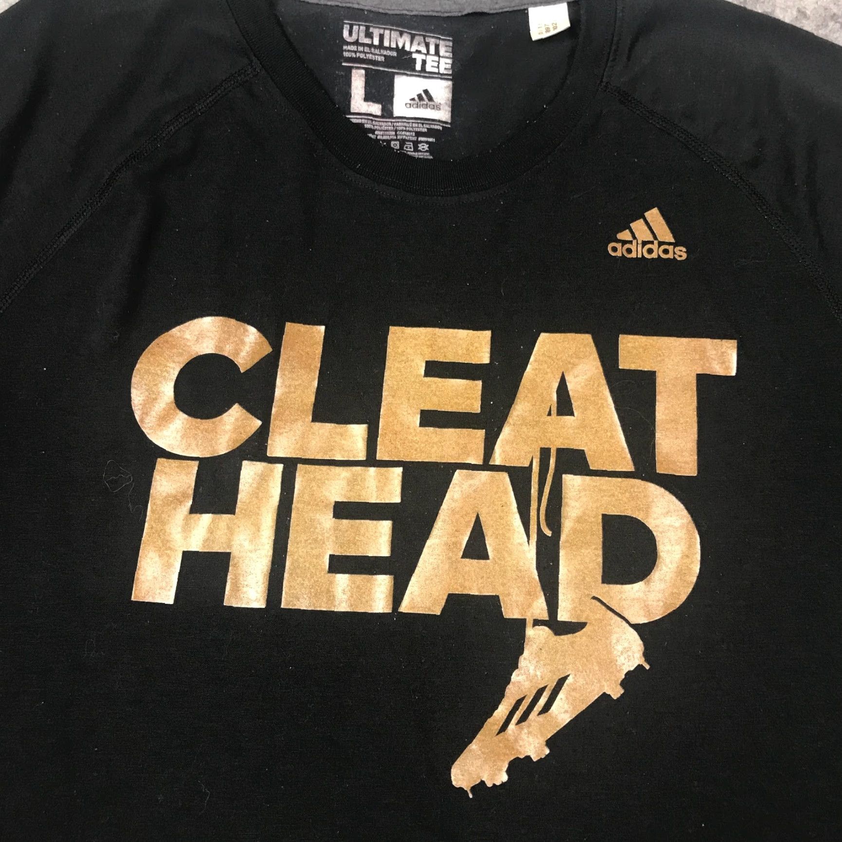 Adidas Adidas Running Shirt Mens Large Black Ultimate Tee Cleat Head Runners Size US L / EU 52-54 / 3 - 2 Thumbnail