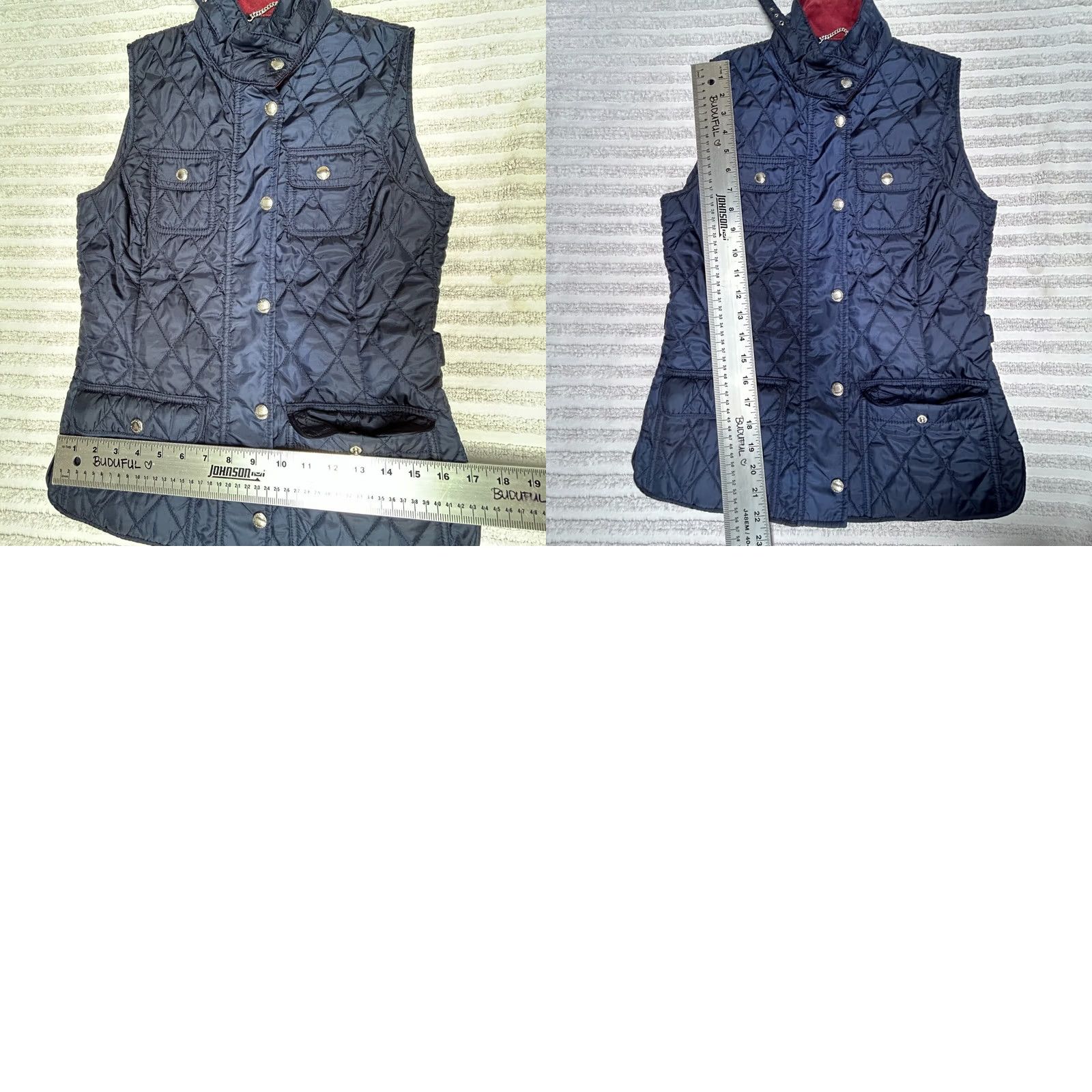 Banana Republic Banana Republic Womens Quilted Vest Full Zip Sleeveless Navy Blue XS Jacket Vest Quilted Pockets Regular Size XS Womens Size XS / US 0-2 / IT 36-38 - 8 Thumbnail