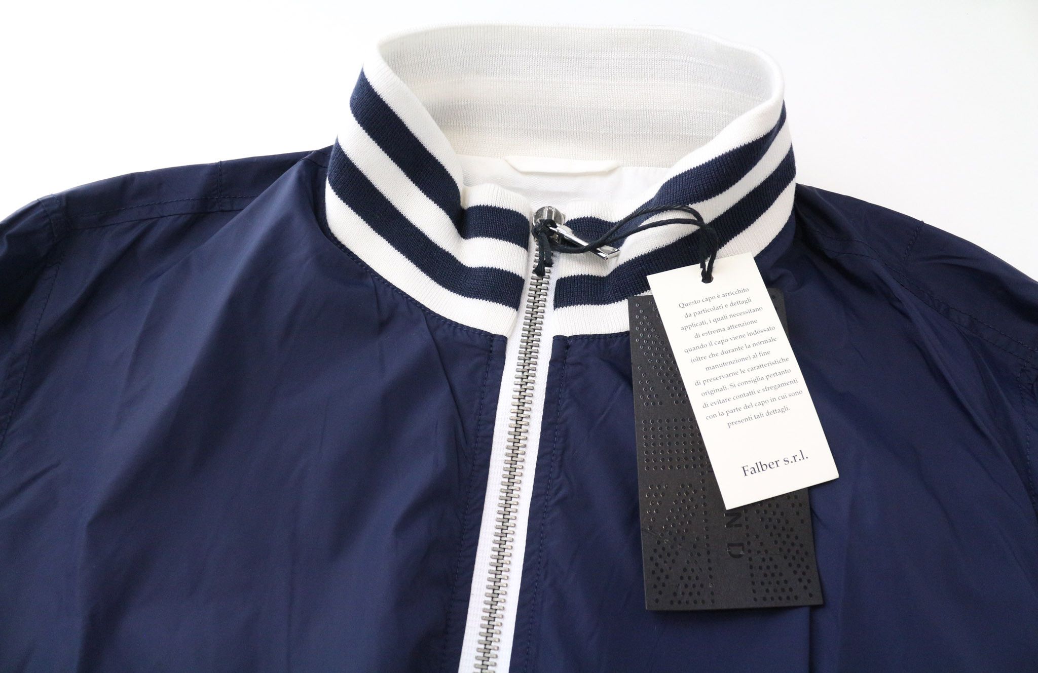 John Richmond 50 Blue White Zipped Lightweight Jacket 74294 Size US M / EU 48-50 / 2 - 3 Thumbnail