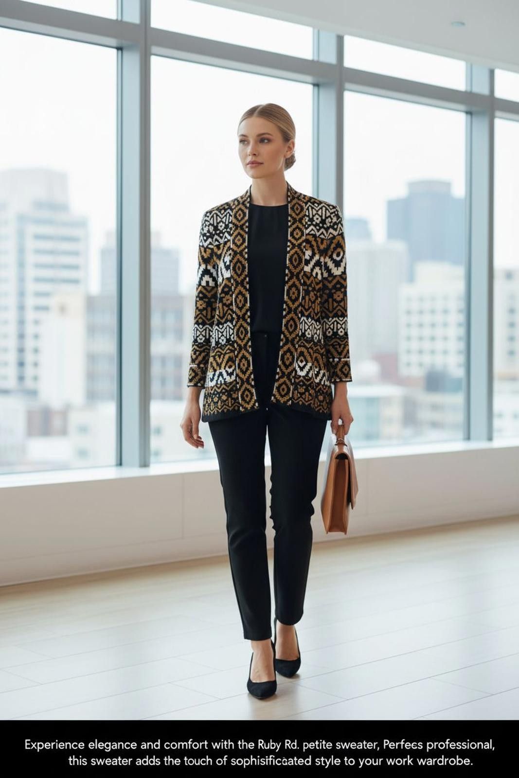 Other Ruby Rd. Petite Sweater Cardigan with Geometric Pattern Size S / US 4 / IT 40 - 2 Thumbnail