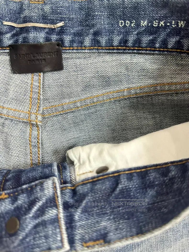 Saint Laurent Paris Saint Laurent Paris Double Cut Destroyed Denim Jeans i Size US 31 - 4 Thumbnail