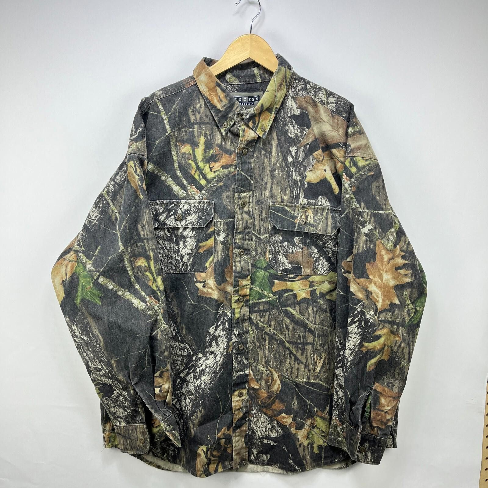 Vintage Realtree Camo Jersey Button-Up Long Sleeve Shirt 2XL