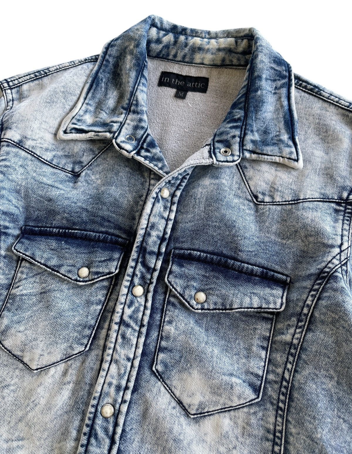 In The Attic Acid Washed Denim Western Shirt Size US S / EU 44-46 / 1 - 8 Thumbnail