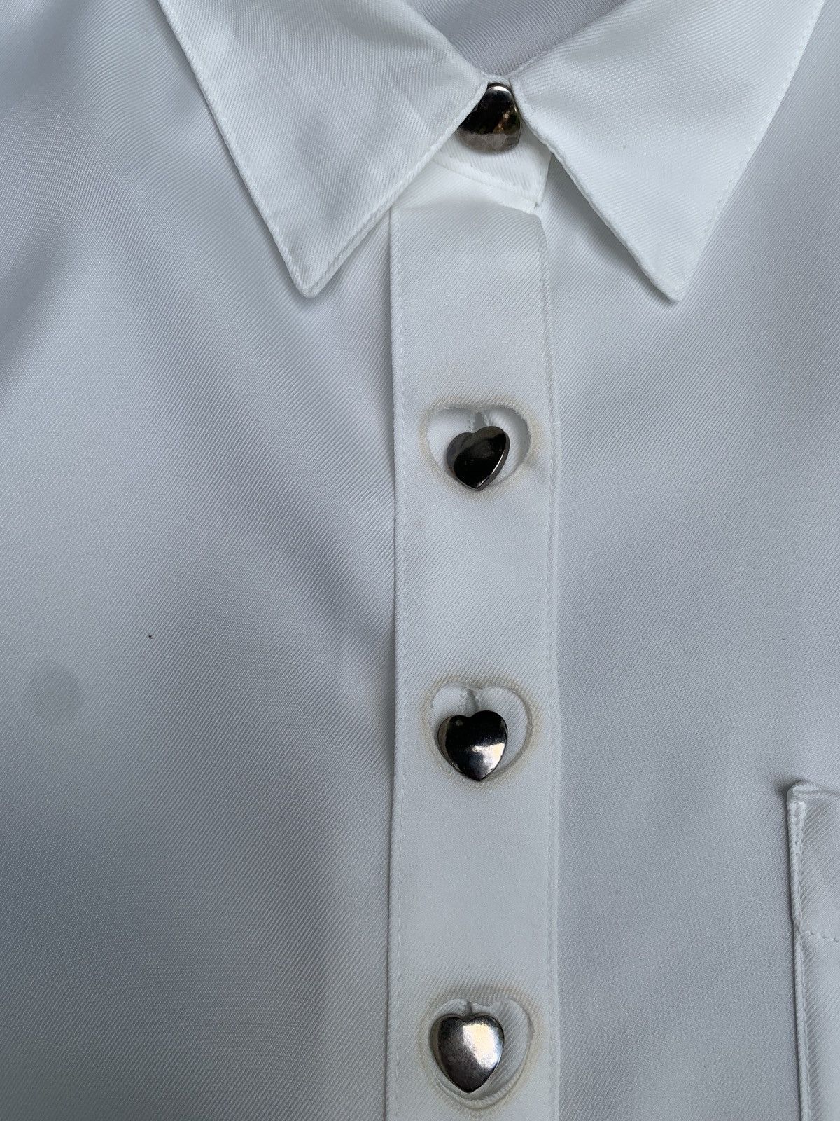 Japanese Brand 2000s Jino House Japan White Love Button up Office Shirt Size M / US 6-8 / IT 42-44 - 3 Thumbnail