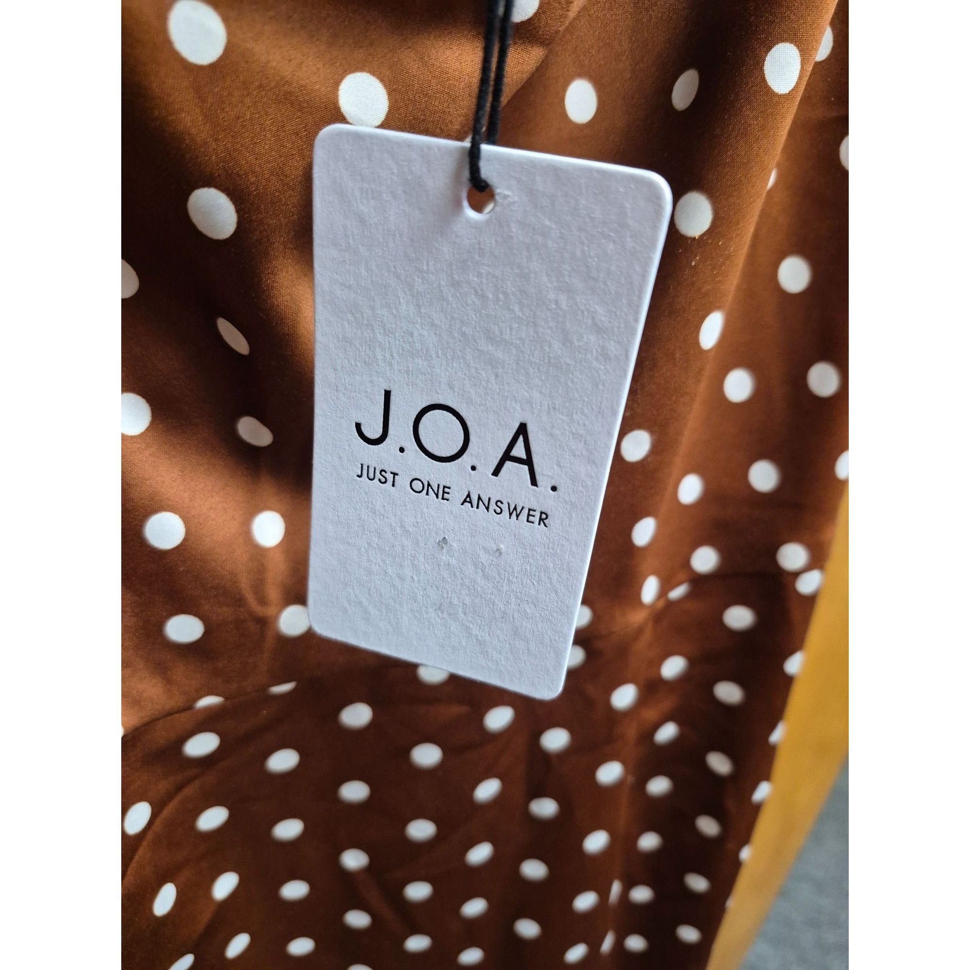 Other Brown Polka Dot Midi Dress With Spaghetti Straps By J.O.A. Size M / US 6-8 / IT 42-44 - 3 Thumbnail
