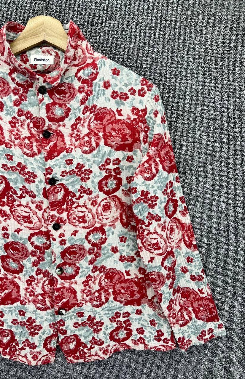 Issey Miyake Vintage Issey Miyake Plantation Flowers Button Up Flannel Size M / US 6-8 / IT 42-44 - 4 Thumbnail