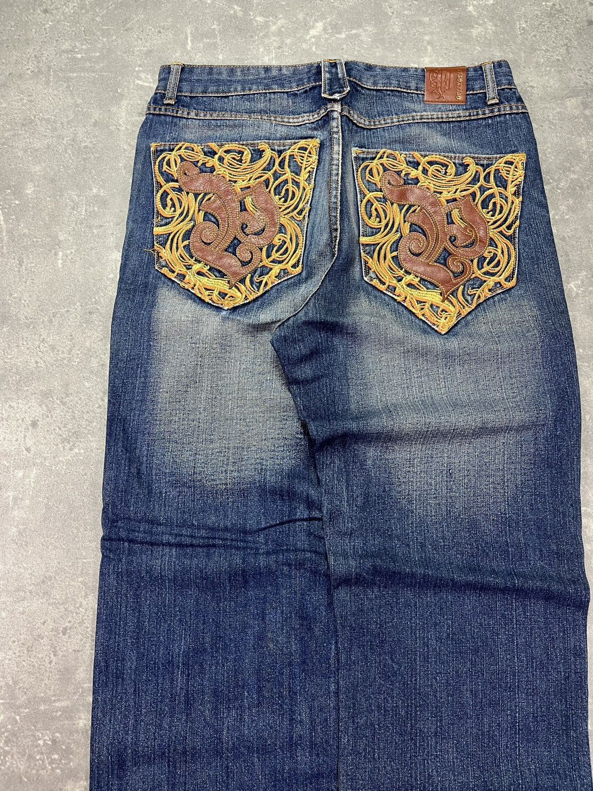Pelle Pelle Pelle Pelle Vintage Leather Logo Baggy Denim Jeans 34 Size US 34 / EU 50 - 9 Thumbnail