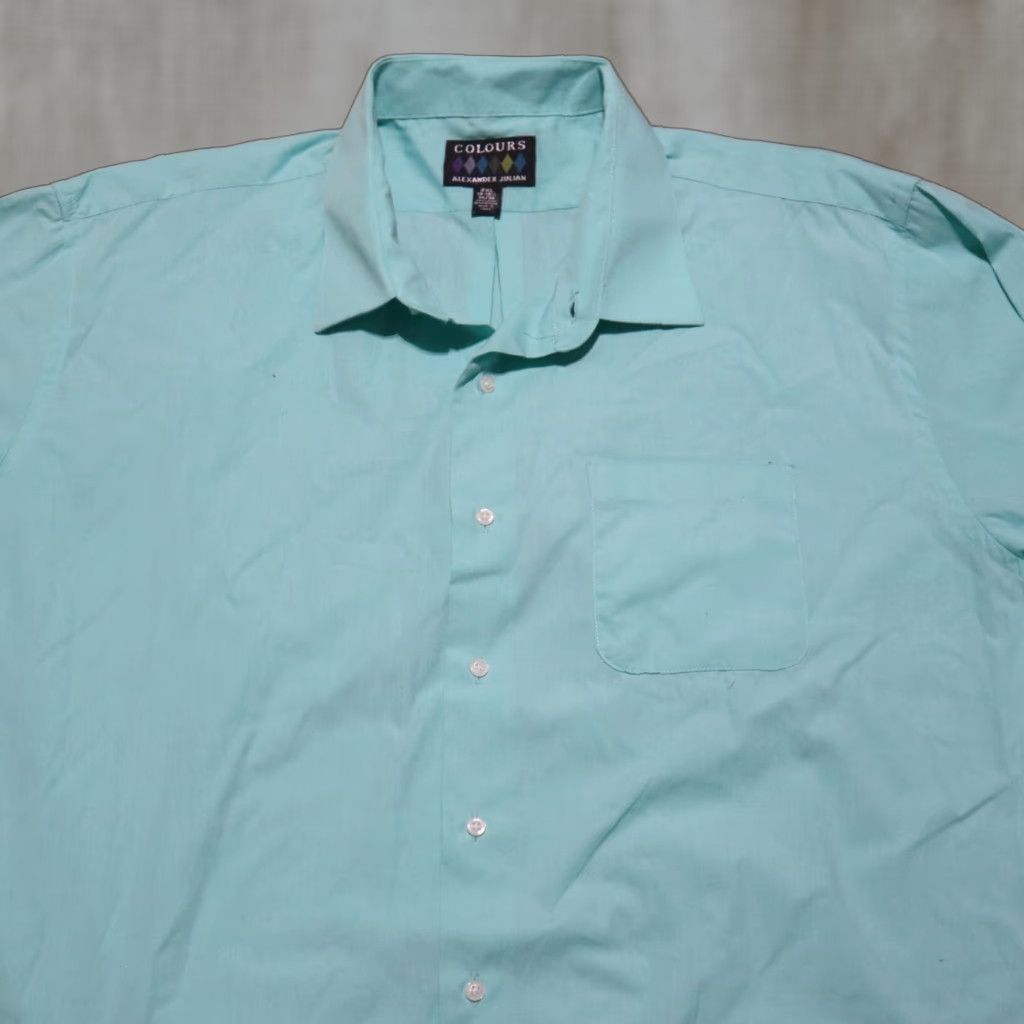 Alexander Julian Alexander Julian Colours Shirt Men 2XL Blue Button-Front Collared Long Sleeve Cotton Blend JS-18.5 34/35 Size US XXL / EU 58 / 5 - 1 Thumbnail