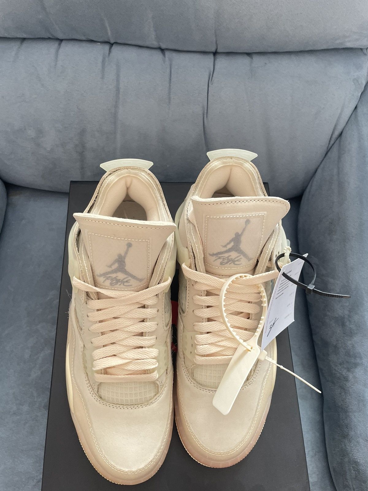 Nike × Off-White × Virgil Abloh Air Jordan 4 Sail Off White Size US 8 / EU 41 - 2 Thumbnail