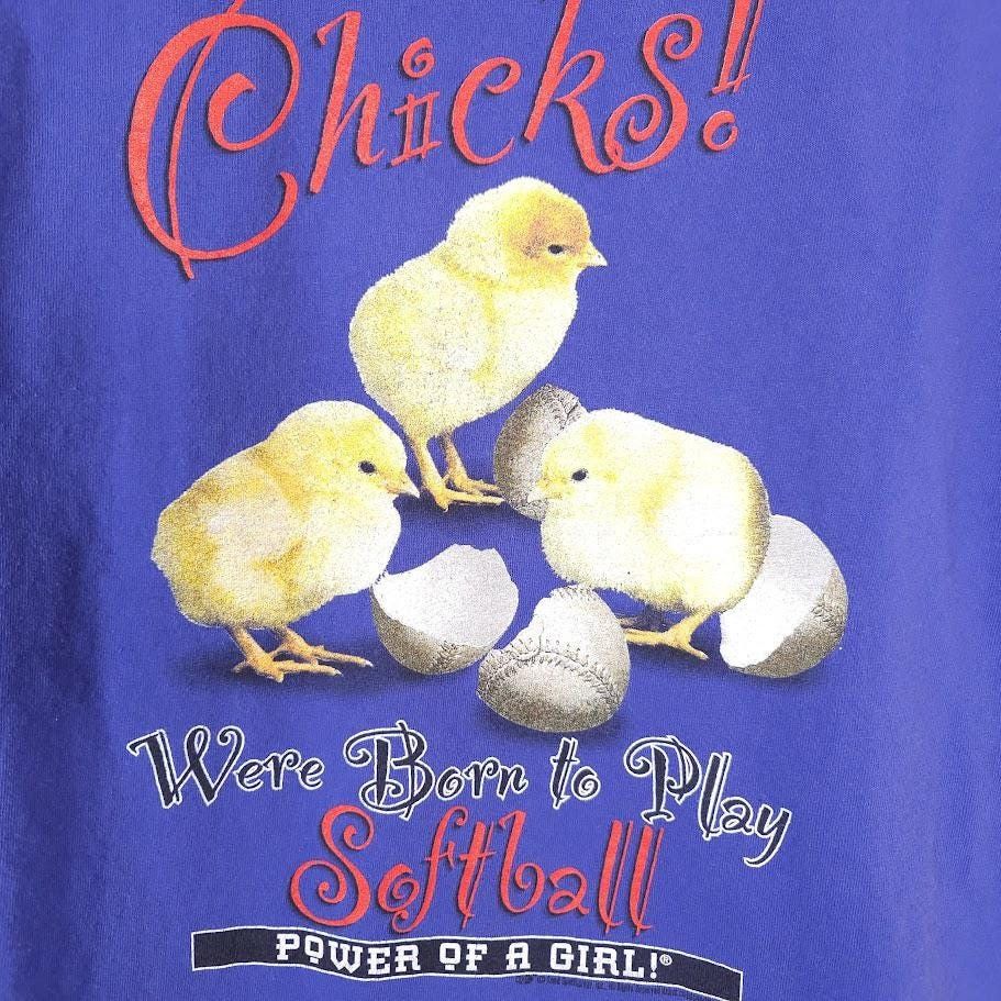 Vintage Vintage Softball T Shirt Mens Size Large Blue 90s Chicks Size US L / EU 52-54 / 3 - 4 Thumbnail