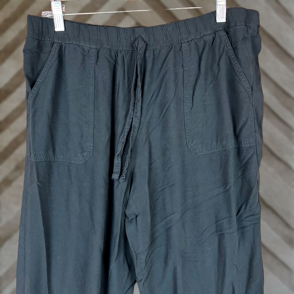 Primark Primark Womens Jogger Pants Black Pull On Lightweight Pockets Viscose 12 Size 24" / US 00 / IT 34 - 1 Thumbnail