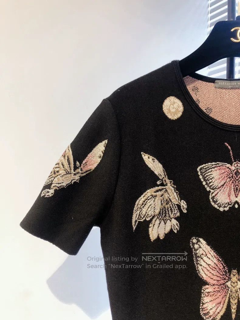 Alexander McQueen Alexander Mcqueen Black butterfly print pattern knitted dr Size L / US 10 / IT 46 - 3 Thumbnail