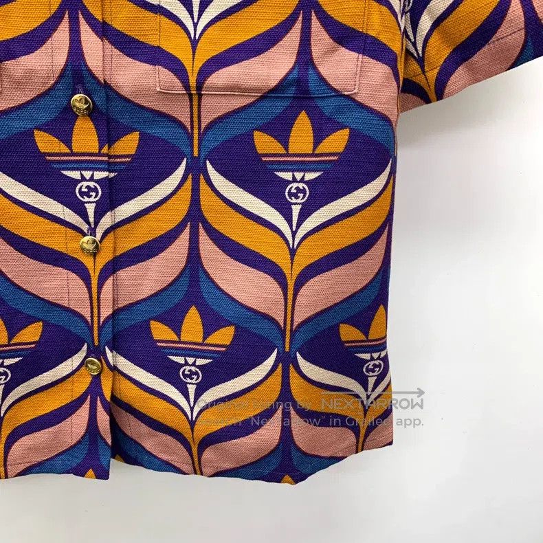 Gucci Gucci Multi-colour logo print full-print cotton lapel sing Size S / US 4 / IT 40 - 4 Thumbnail