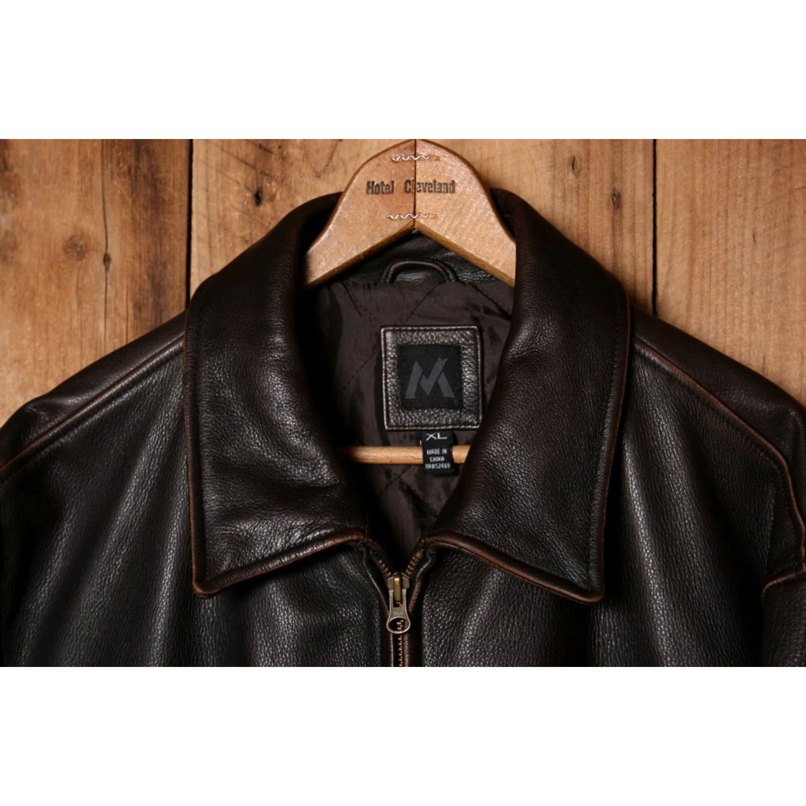 Vintage MEMBER'S MARK Brown Leather Moto Jacket XL Insulated Lined Pebbled Quilt Zip Mens Jacket Biker Winter Fall Spring Size US XL / EU 56 / 4 - 2 Thumbnail