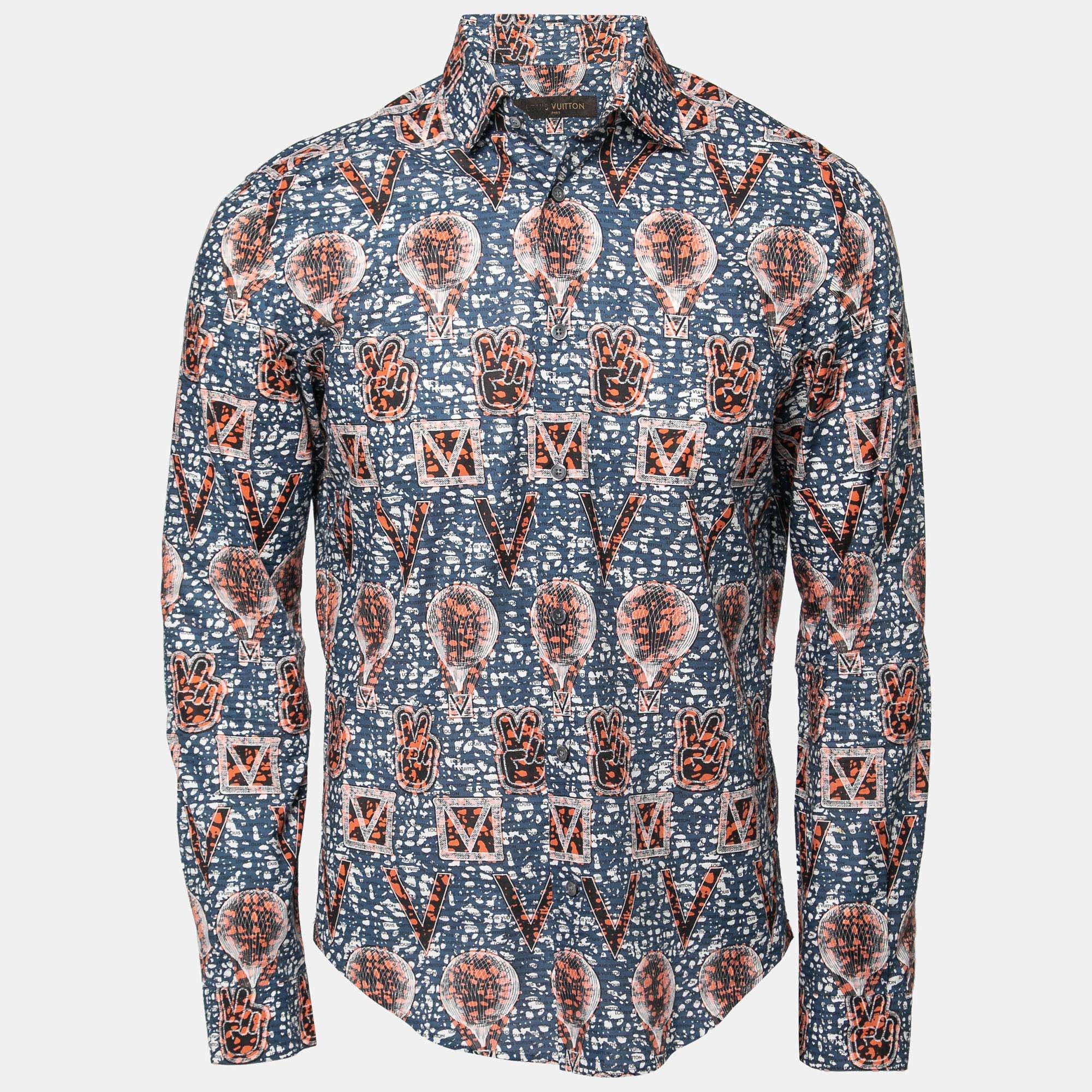 Louis Vuitton Louis Vuitton Peace & Hot Air Balloon Print Button Up Shirt Size US XL / EU 56 / 4 - 1 Thumbnail