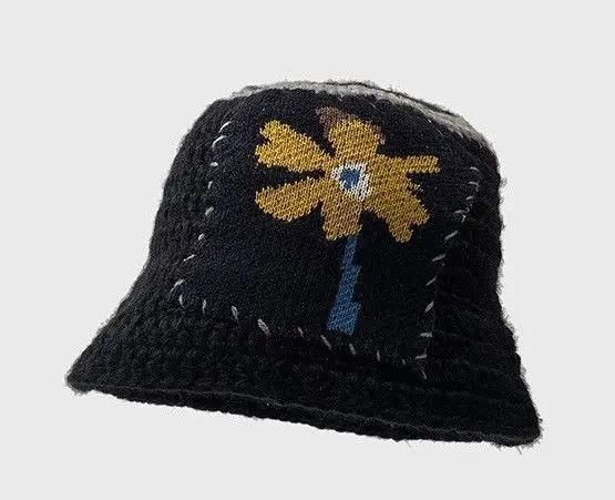 Japanese Brand Outdoor retro floral knitted tulip hat bucket hat Size ONE SIZE - 4 Thumbnail