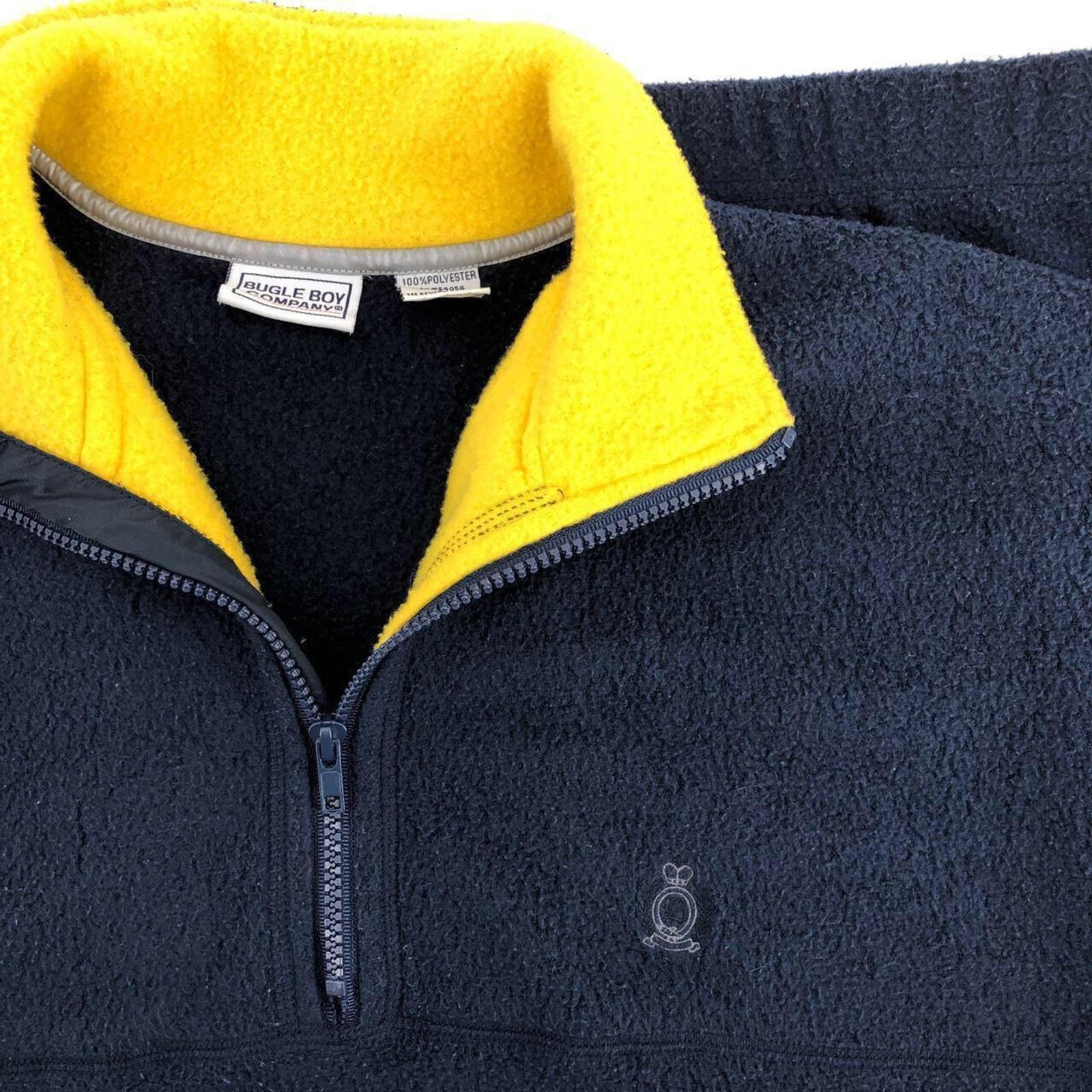 Vintage Bugle Boy quarter zip two tone fleece pullover 1990s vintage