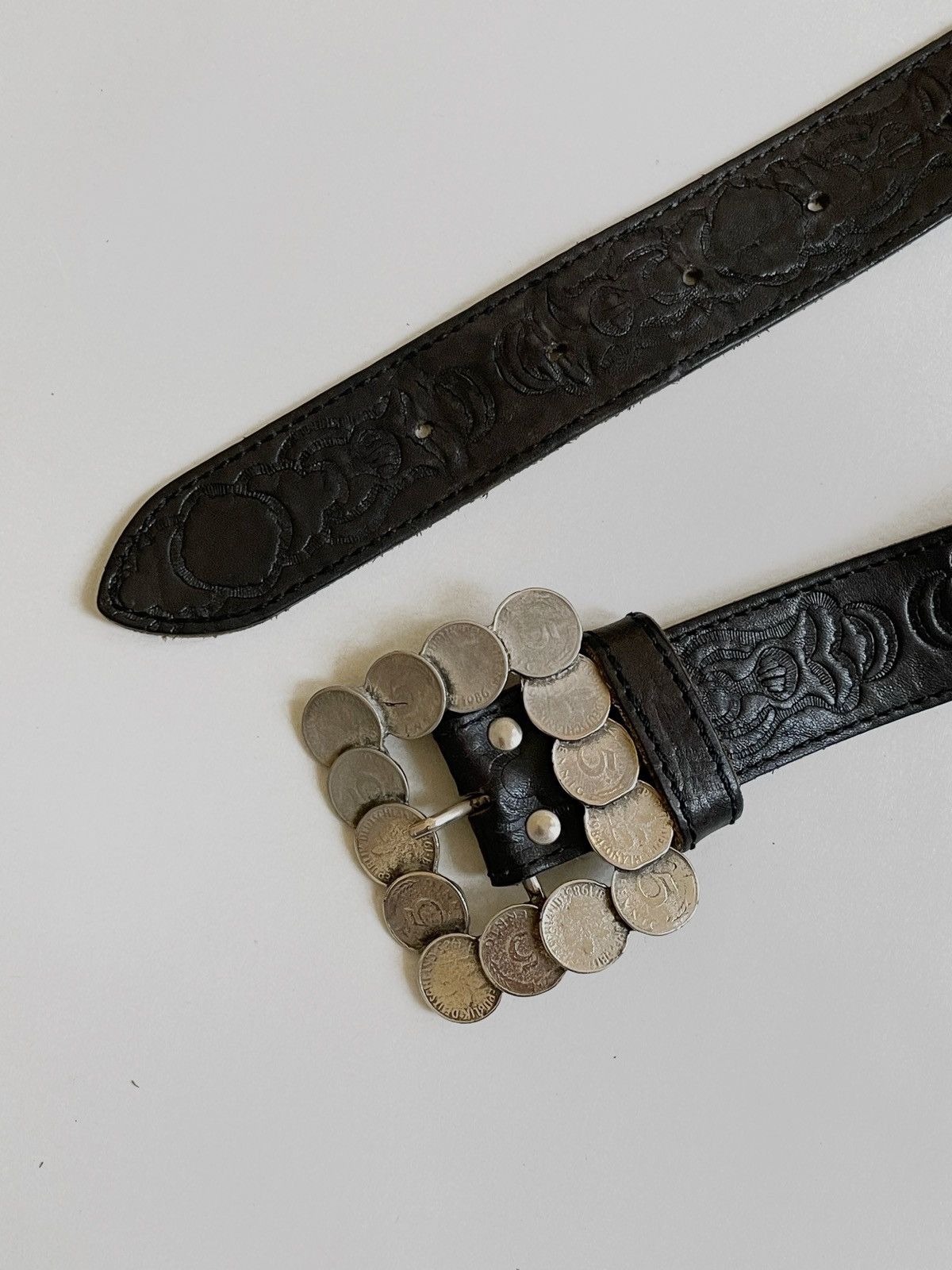 Japanese Brand × Vintage Archive 2000s leather belt with coins Size ONE SIZE - 3 Thumbnail
