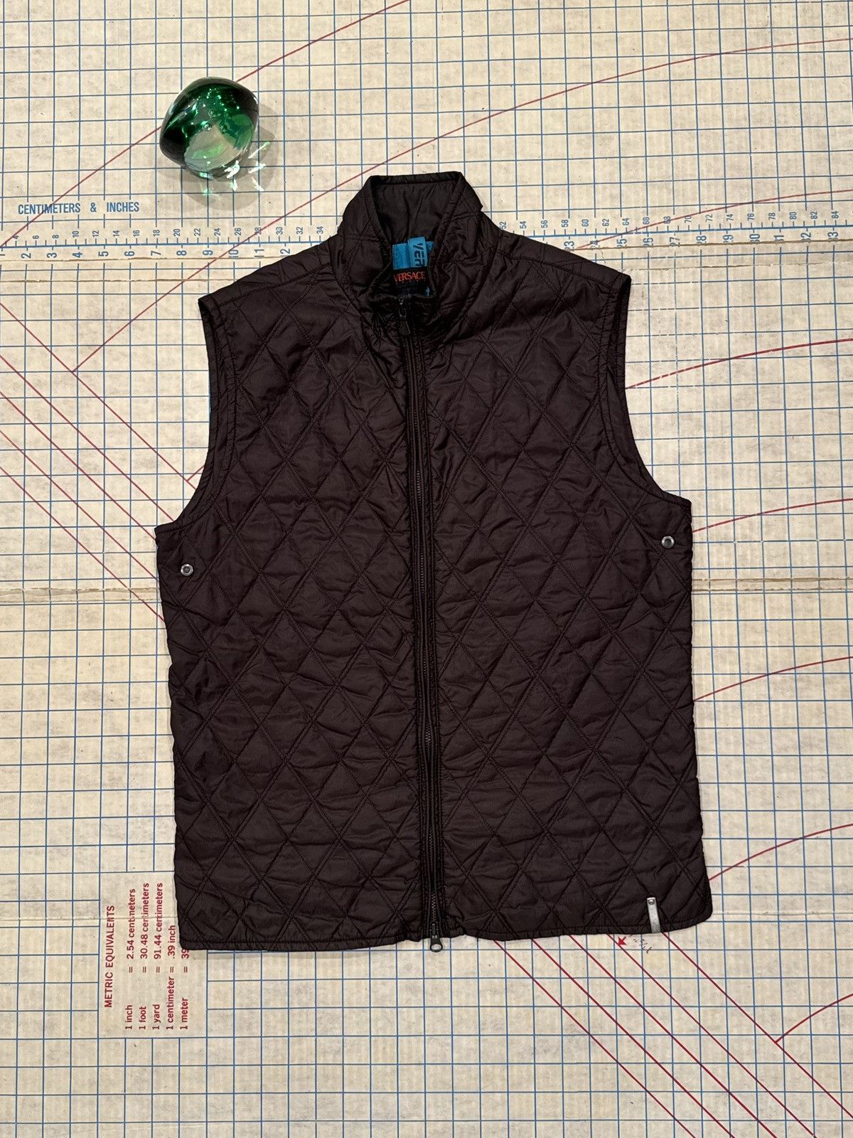 Versus Versace Vintage Versace Sport Brown Quilted Vest Fits Small Full Zip Size US S / EU 44-46 / 1 - 2 Thumbnail