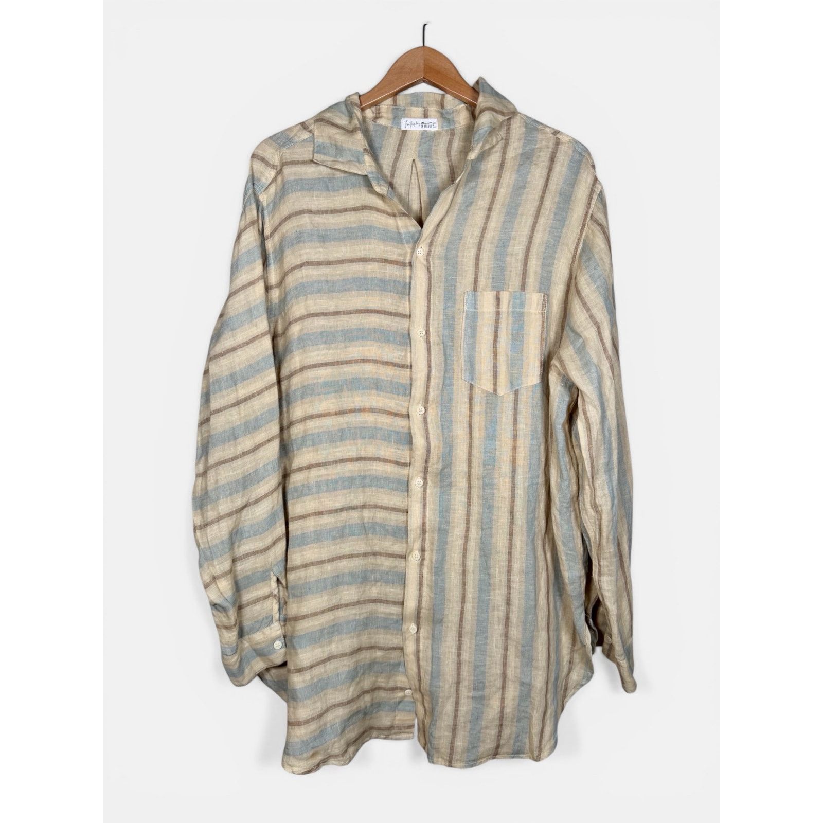 CP Shades NWOT CP Shades Mixed Plaid Linen Double Cloth Top size L Size L / US 10 / IT 46 - 3 Thumbnail