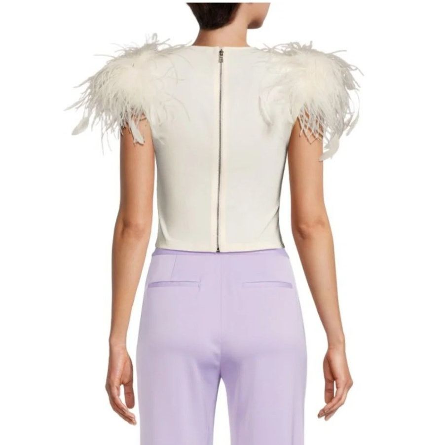 Alice + Olivia Alice + Olivia Tamica Feather Top Medium Size M / US 6-8 / IT 42-44 - 14 Thumbnail