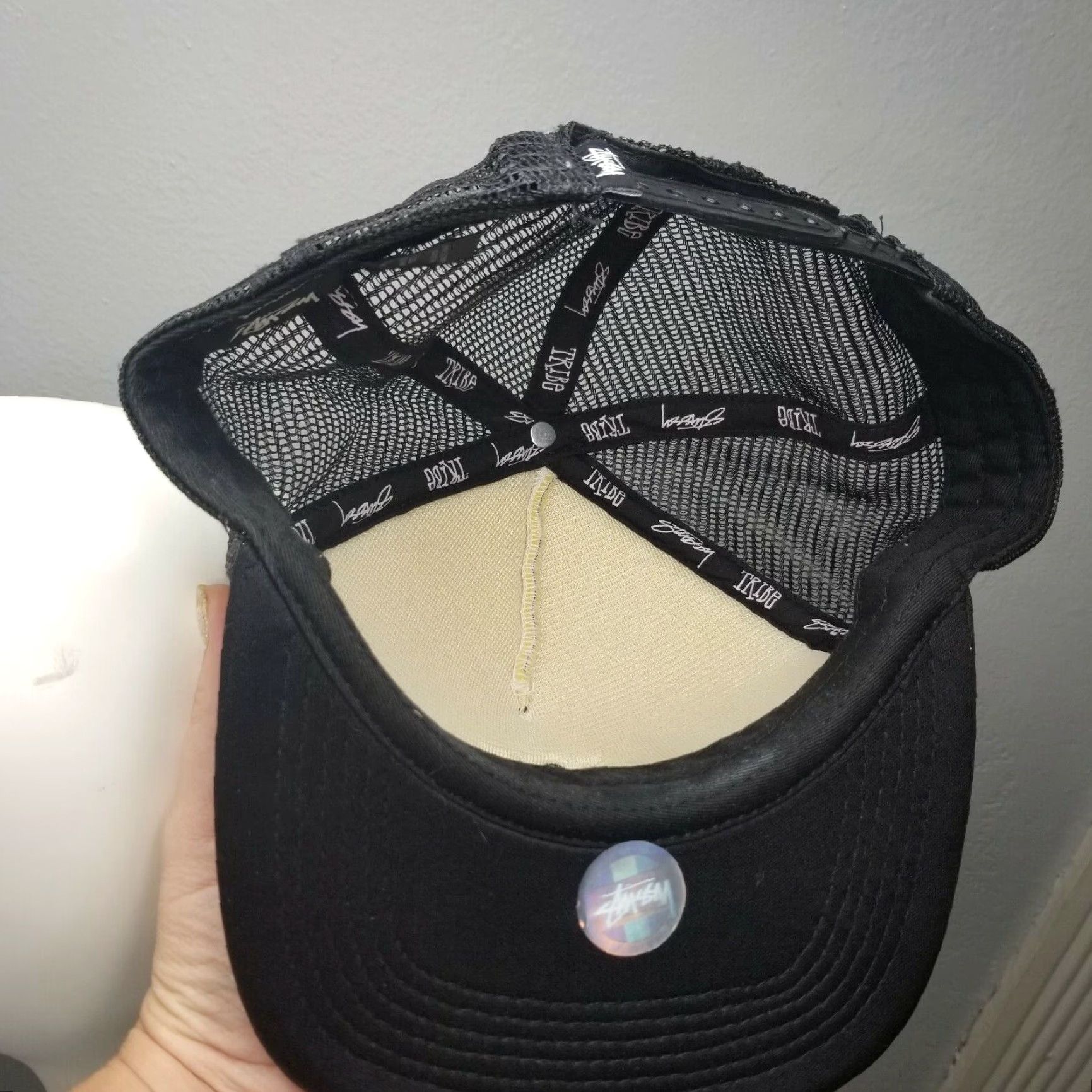 Vintage VINTAGE Stussy Cap Hat Trucker Snapback OSFA Unisex Adults 90s Black Wool Adjustable Lightweight Hat/Skate Theme 90s RARE Size ONE SIZE - 3 Thumbnail