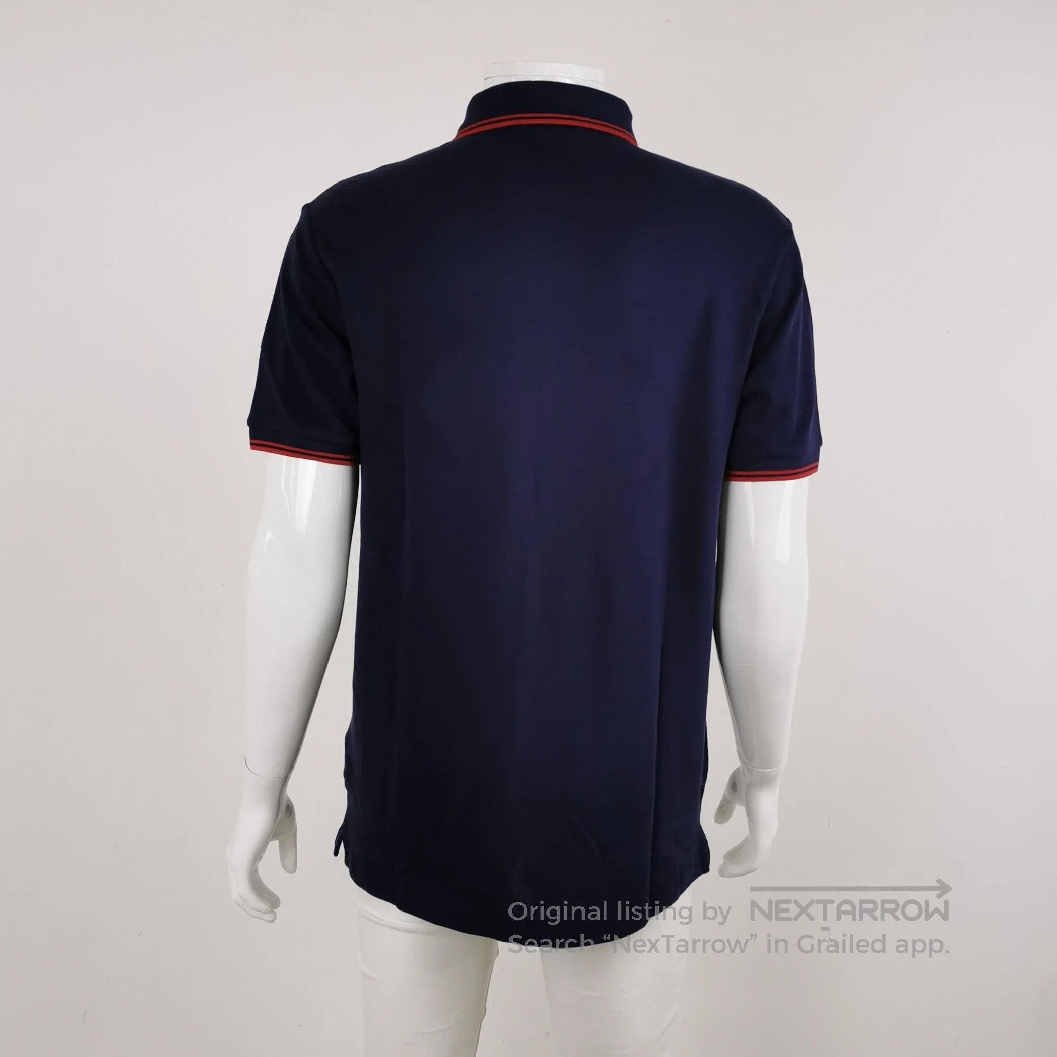 Prada Men's XL Cotton Striped Collar Polo Shirt.