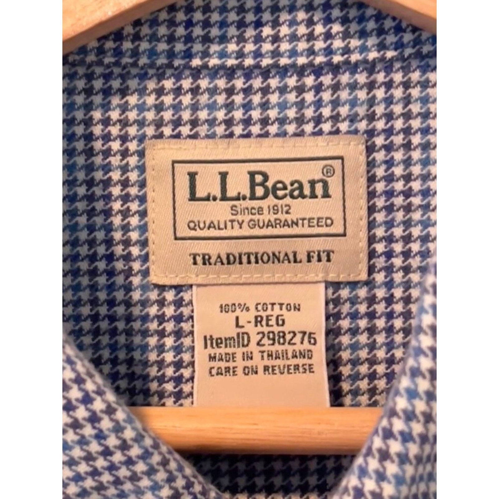 L.L. Bean LL Bean Sz Large Houndstooth Check Flannel Button Down Shirt Size US L / EU 52-54 / 3 - 4 Thumbnail