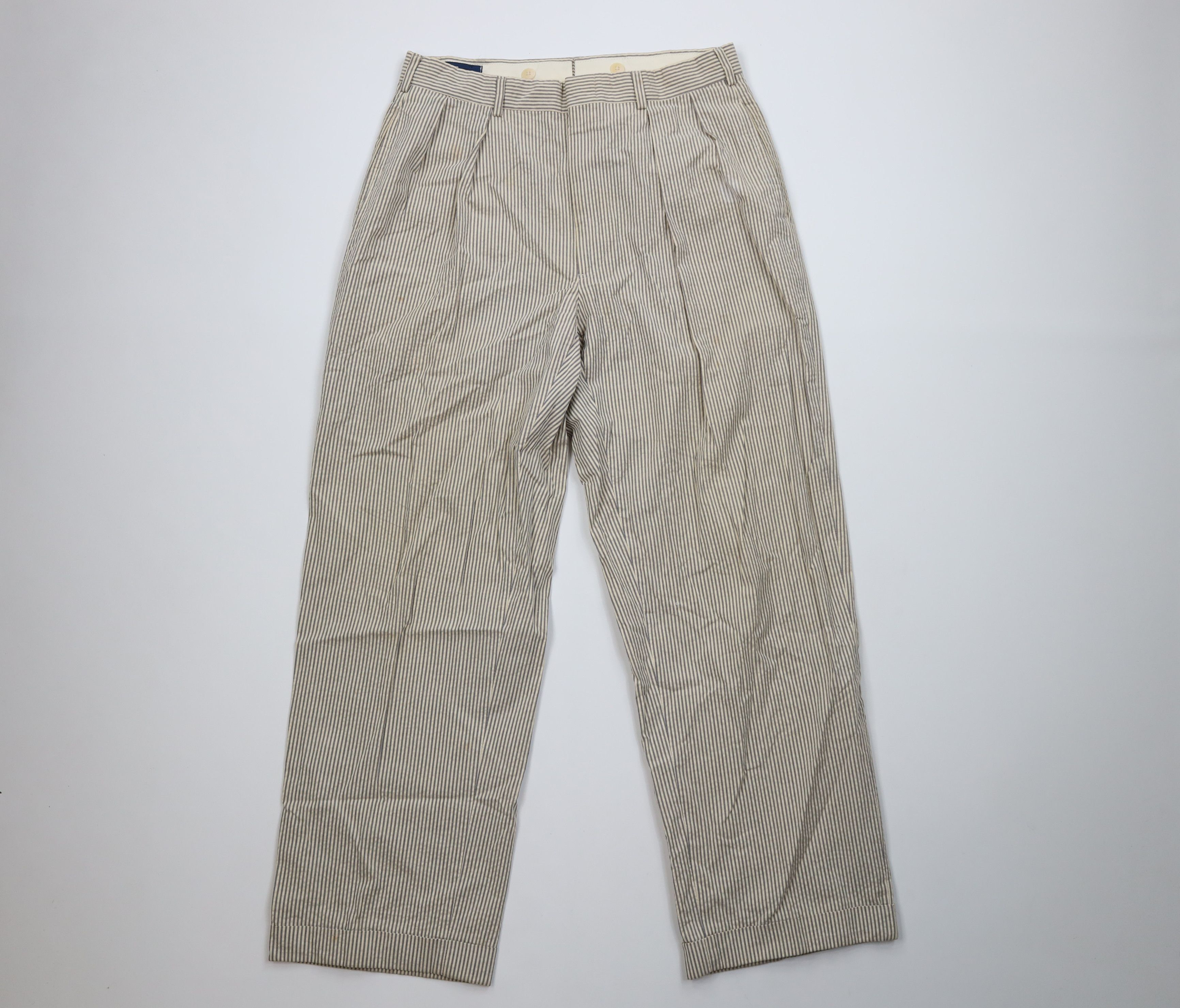 Polo Ralph Lauren Vintage 70s Ralph Lauren Seer Sucker Wide Leg Pants USA Size US 32 / EU 48 - 1 Thumbnail