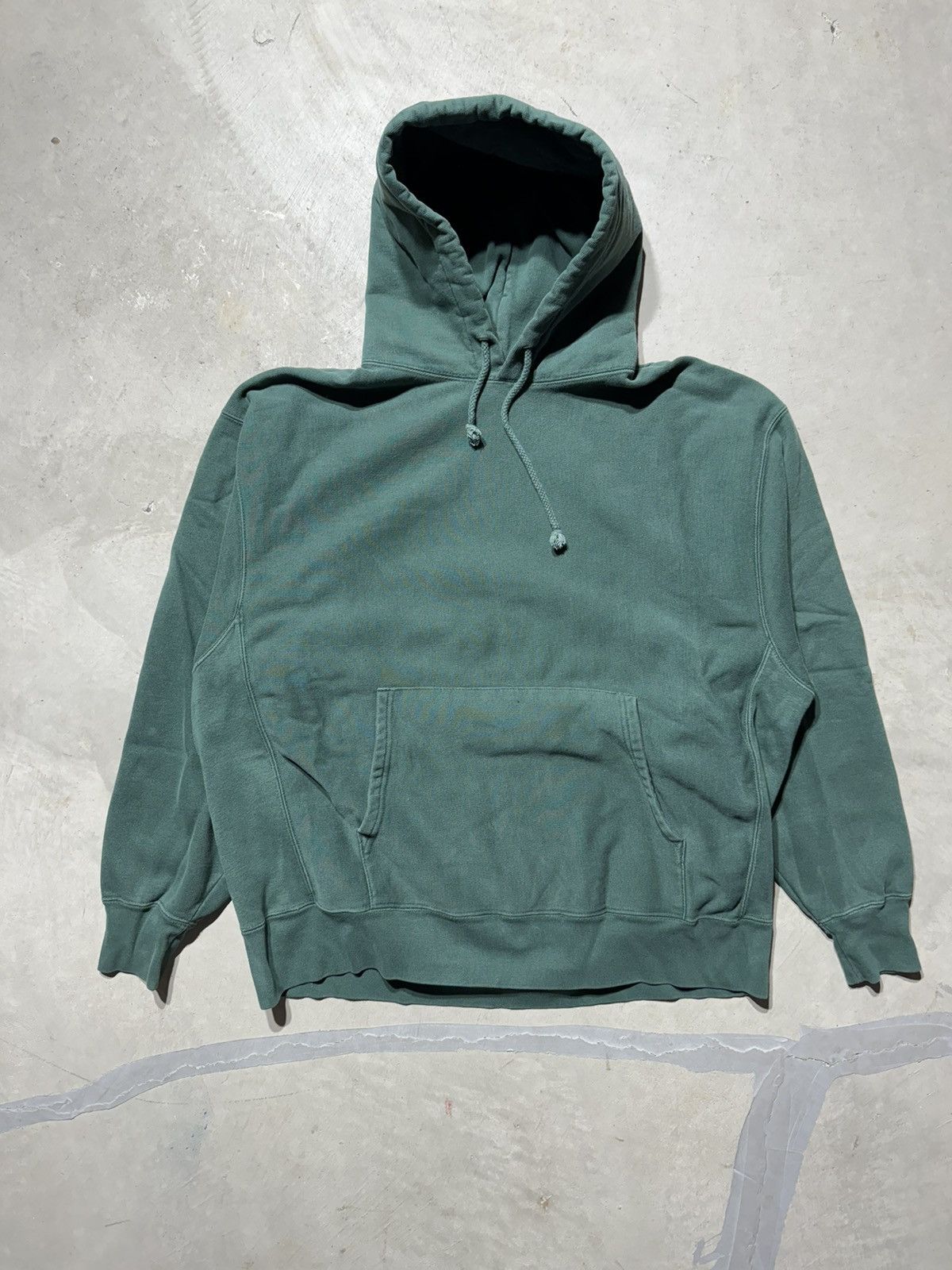 Vintage Green Blank Champion Reverse Weave Hoodie