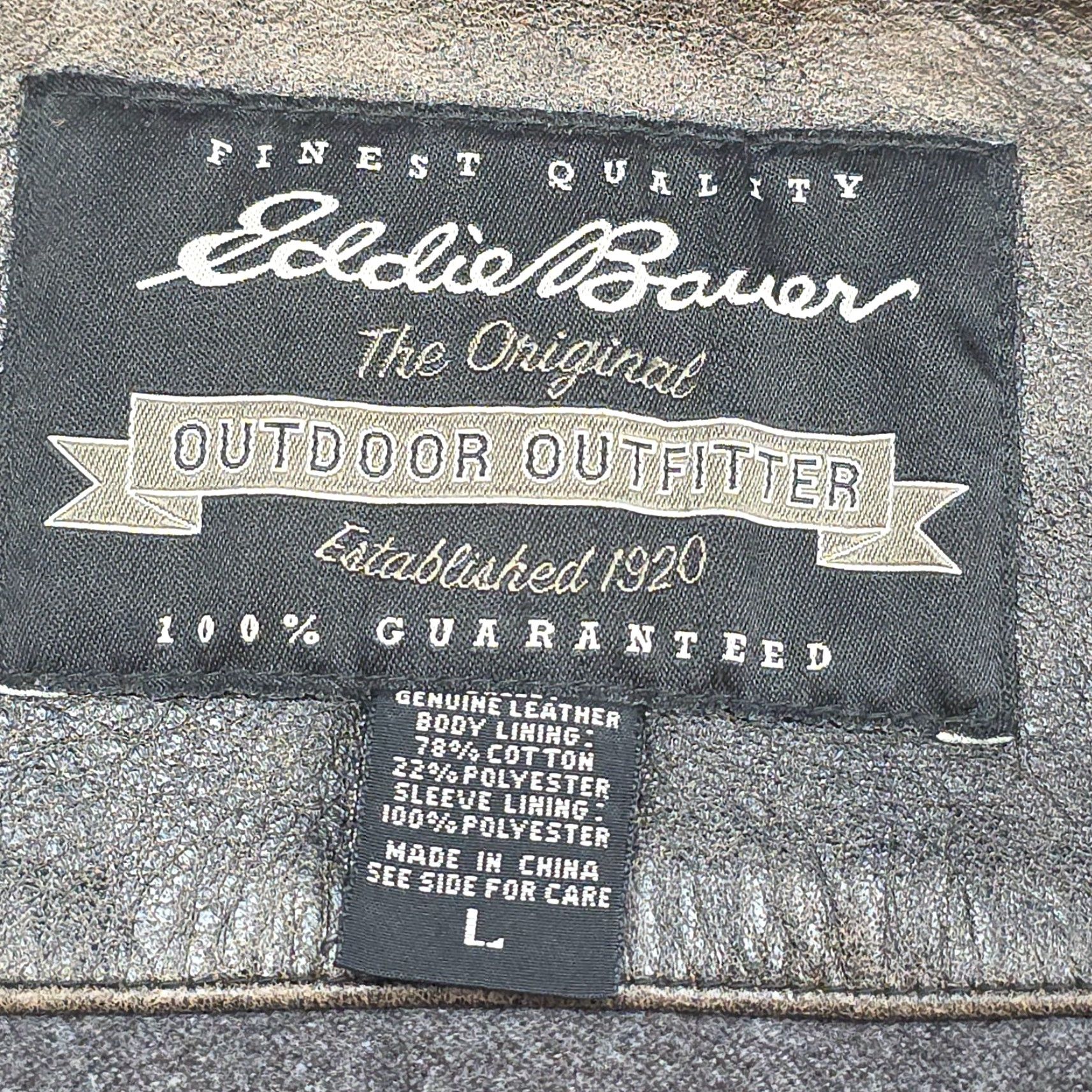 Eddie Bauer VINTAGE Eddie Bauer Leather Bomber Jacket Men's Large Brown Patina Butter Soft Size US L / EU 52-54 / 3 - 6 Thumbnail