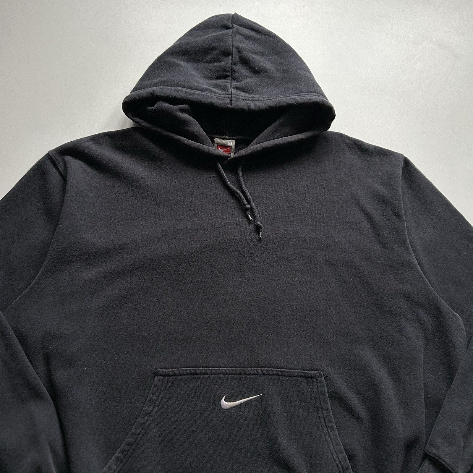 Nike × Vintage Vintage Nike Hoodie Medium Center Swoosh Faded Black Rare Size US M / EU 48-50 / 2 - 2 Thumbnail
