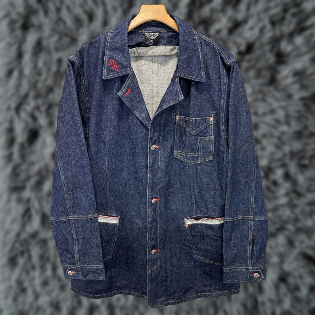 Denime VINTAGE Def Jam Denim Jacket Men 3XL XXXL Dark Wash Jean Coat Streetwear Y2K Vintage Casual Mens - Blue Size US 39 - 1 Thumbnail