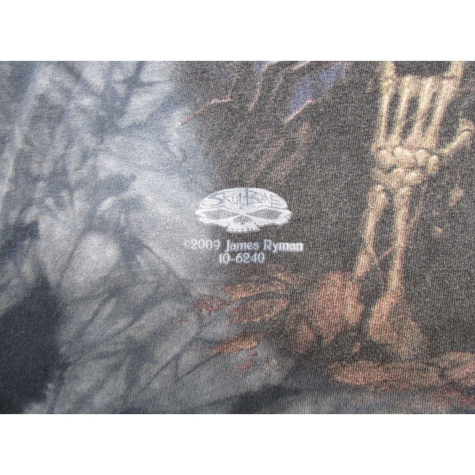 Delta VTG Delta Pro Weight T Shirt Skeleton Metal Guitar Graphic 2009 Tie Dye Gray L Men’s Crew Neck Short Sleeve Graphic Print Shirt Size US L / EU 52-54 / 3 - 2 Thumbnail
