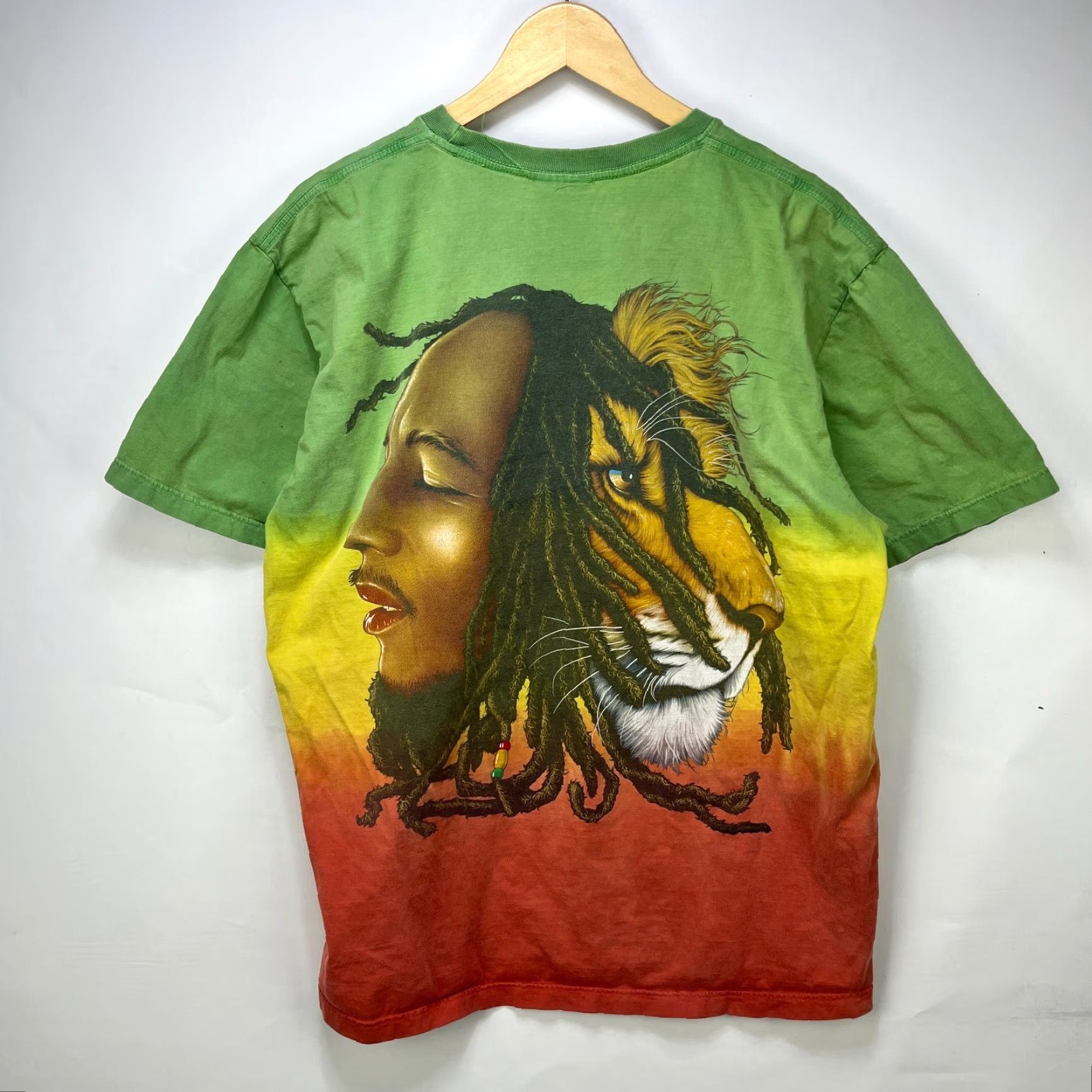 Vintage VINTAGE Bob Marley T-Shirt XL Green Men Size US XL / EU 56 / 4 - 7 Thumbnail