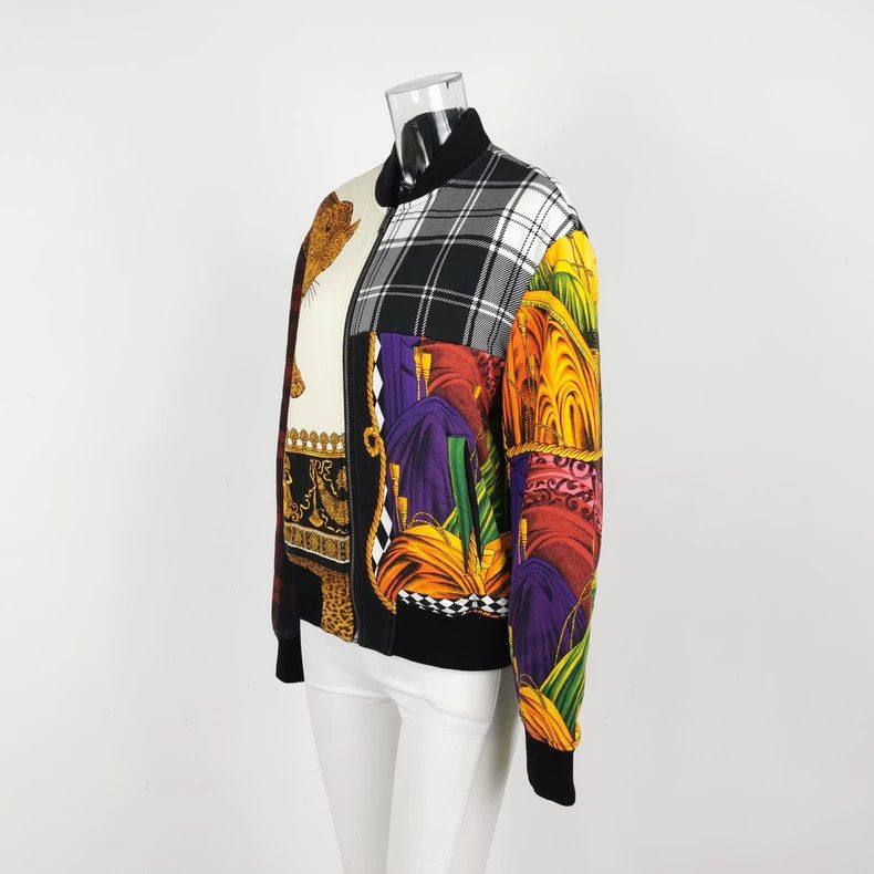 Versace Versace Leopard print patchwork jacket black and white pla Size US S / EU 44-46 / 1 - 2 Thumbnail
