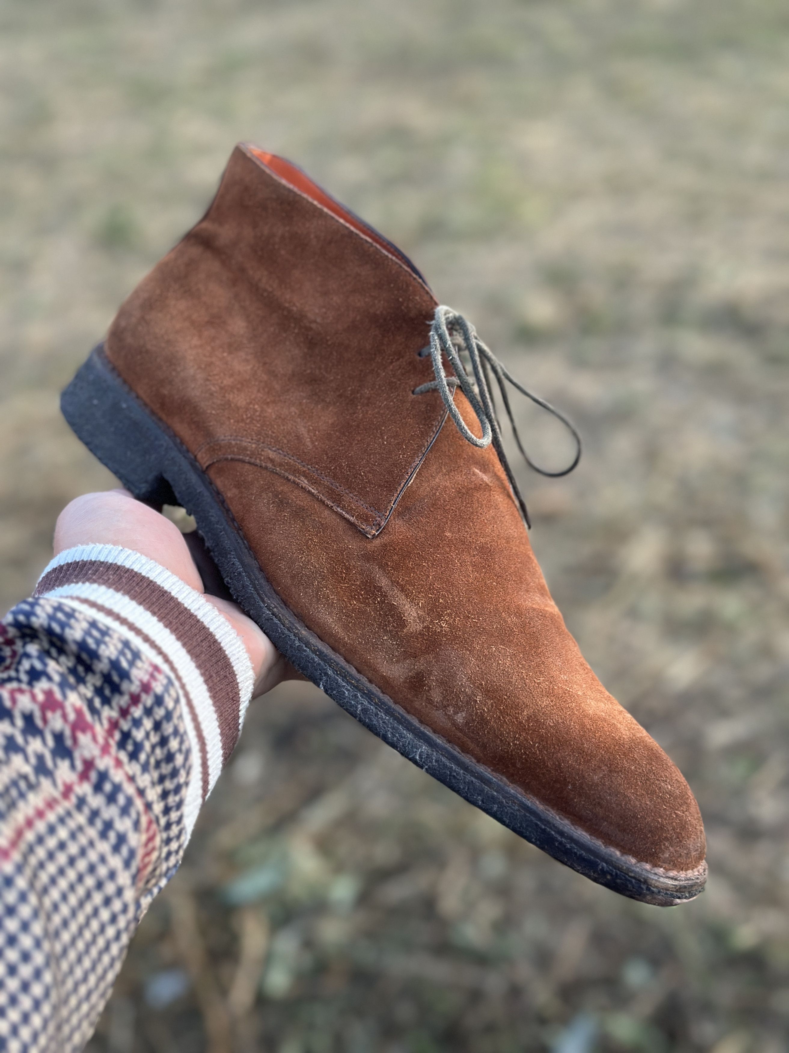 Santoni Santoni Premium Suede Chukka Boots cognac Brown Size 11.5 us Size US 11.5 / EU 44-45 - 1 Thumbnail