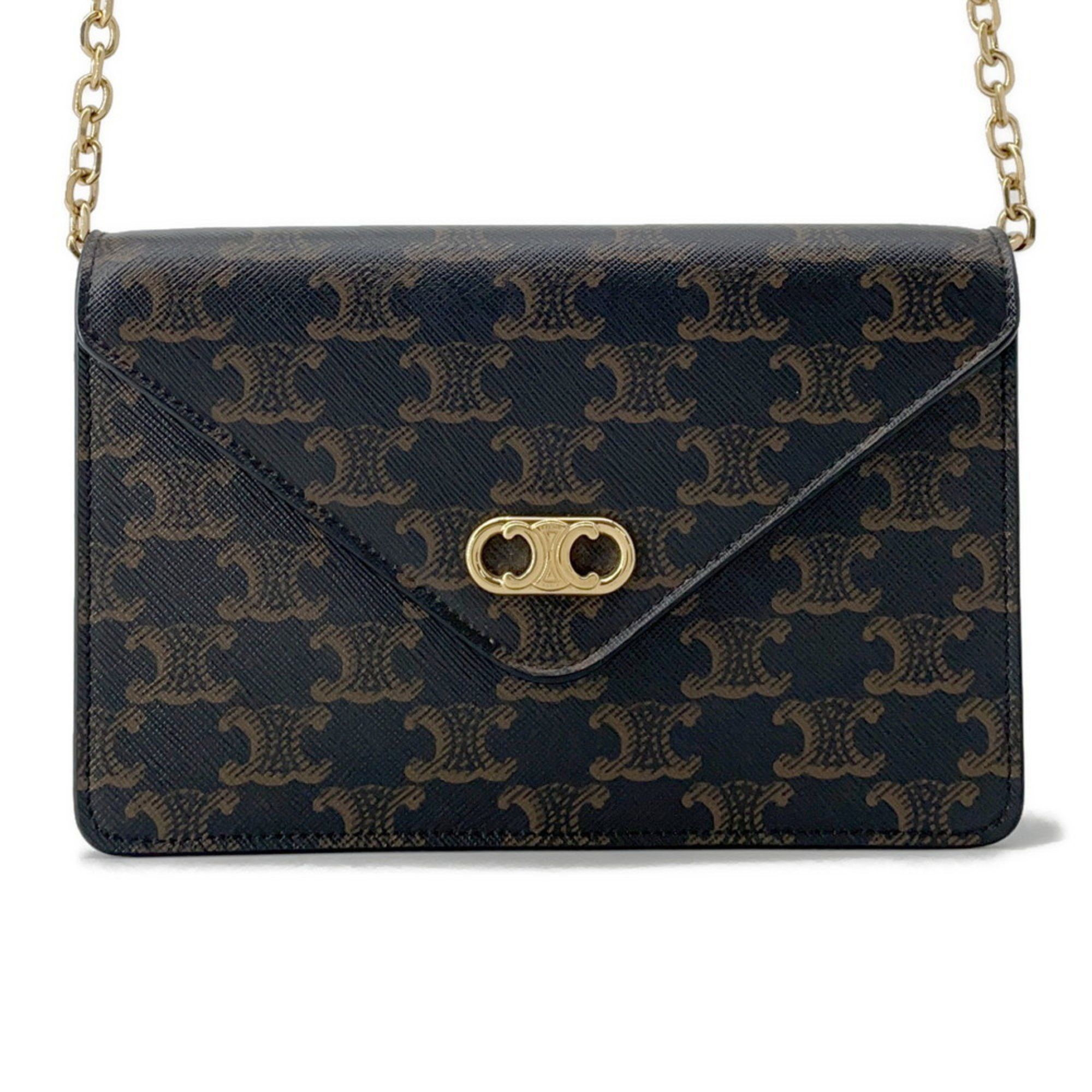 Celine Triomphe Maillon Chain Wallet 10F822CZT CELINE Brown