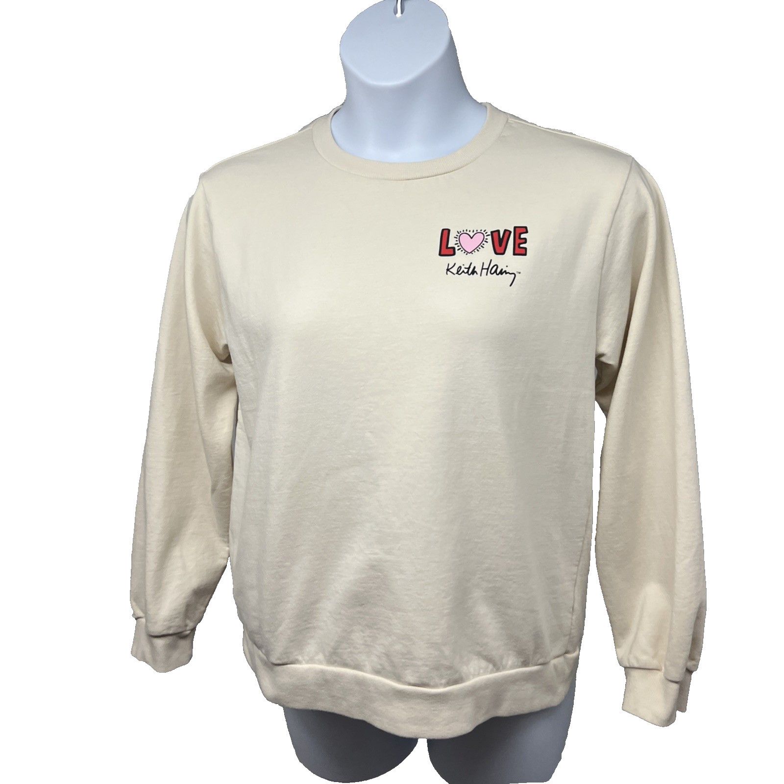 Keith Haring Keith Haring Dancing Heart Beige Graphic Sweatshirt Large Size L / US 10 / IT 46 - 2 Thumbnail