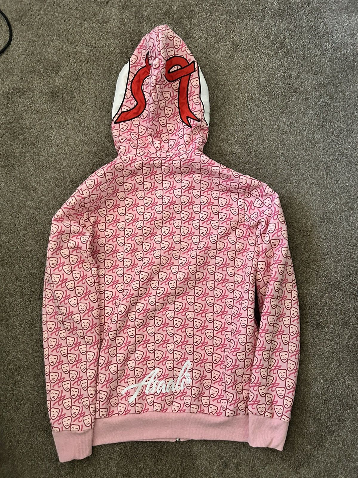 Asaali Pink laugh now cry later all over print full zio hoodie Size US L / EU 52-54 / 3 - 6 Thumbnail