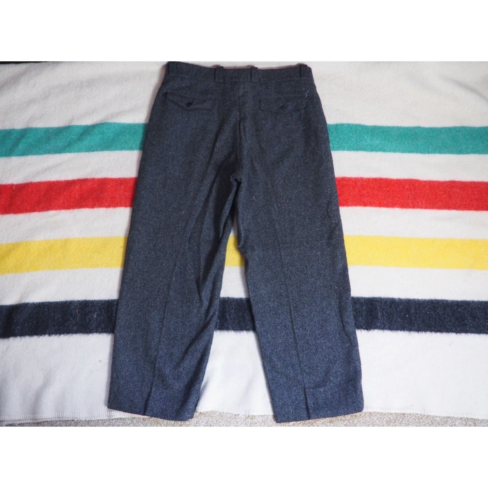 Vintage VINTAGE Woolrich Field Pants Mens 36x29 Wool Gray 60s 70s Outdoor Military/Landgirl Flat Front Straight Leg USA Size US 36 / EU 52 - 2 Thumbnail