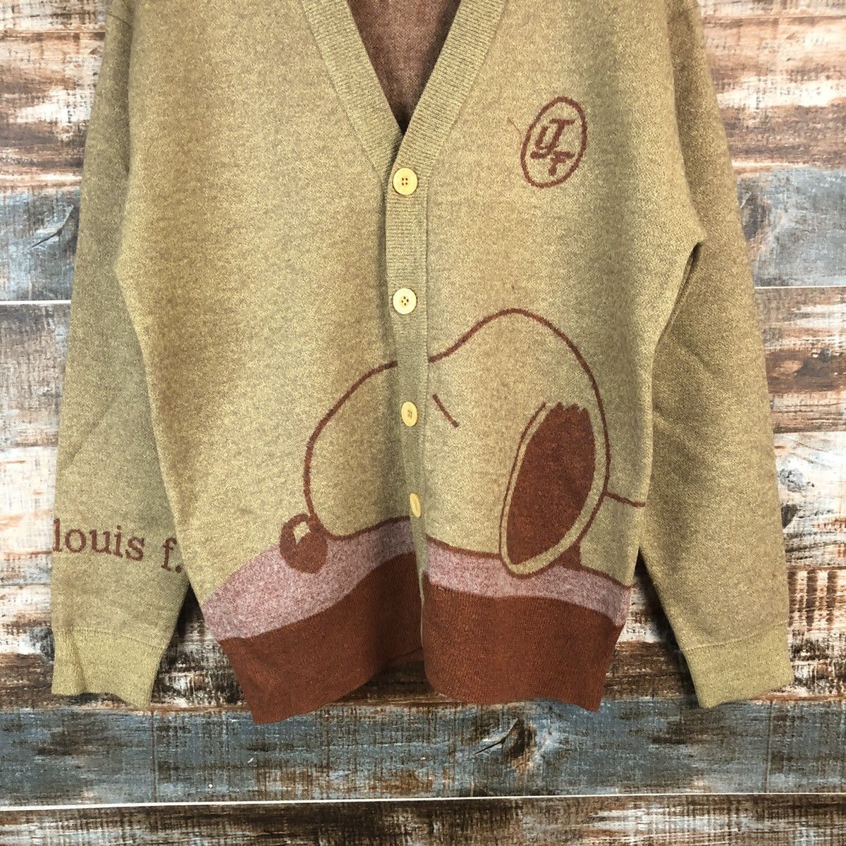 Japanese Brand DL Jean Louis Fradet Beige Cardigan Knitwear #C745 Size US M / EU 48-50 / 2 - 3 Thumbnail